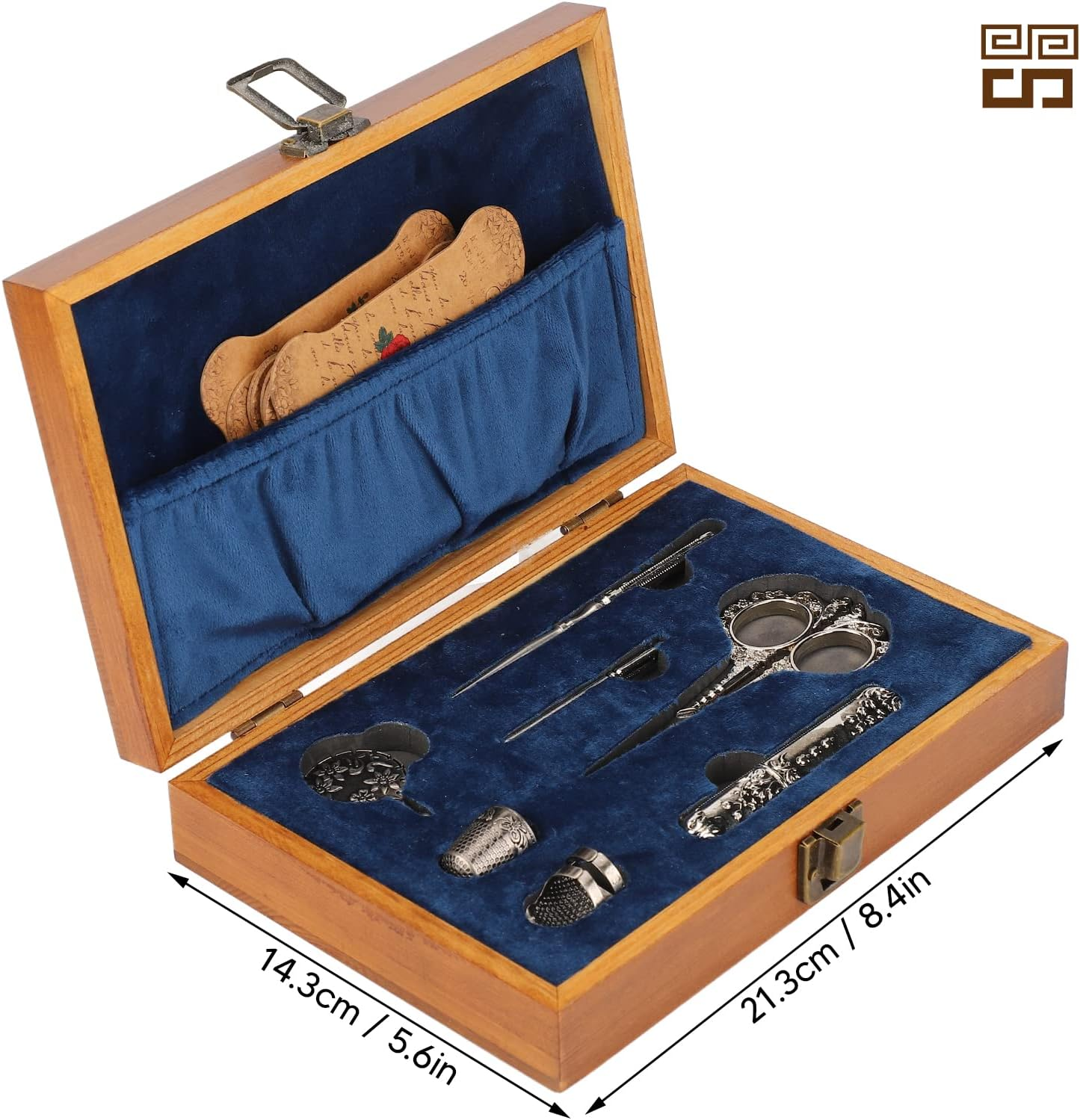 Gugxiom Vintage Embroidery Scissors Set, Stainless Steel Sewing Tools Complete Set, Beautiful and Practical Gift Box Packaging, for Mother'S Day, Birthday Gift (Silver) image number 3