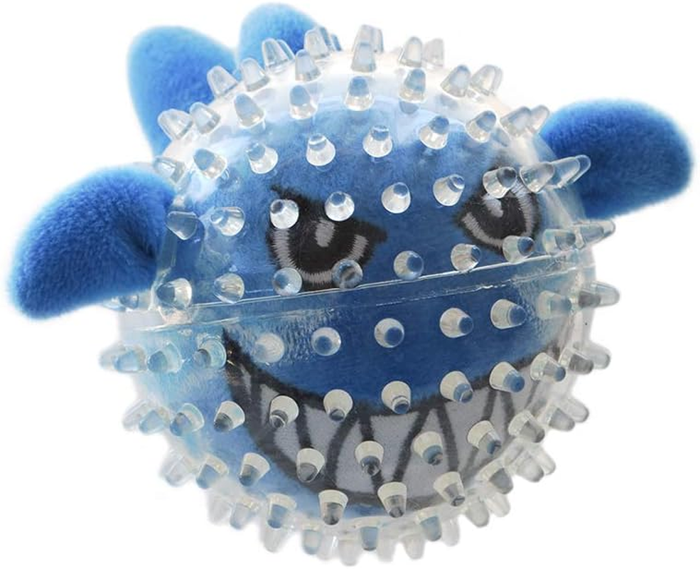 Ruff Play Shark Plush Dog Toy, Blue - Dog Teething Toy, Durable Plush Dog Chew Balls, Spiky Ball, Rubber Chew Toys, Aids Dogs Dental Health image number 1