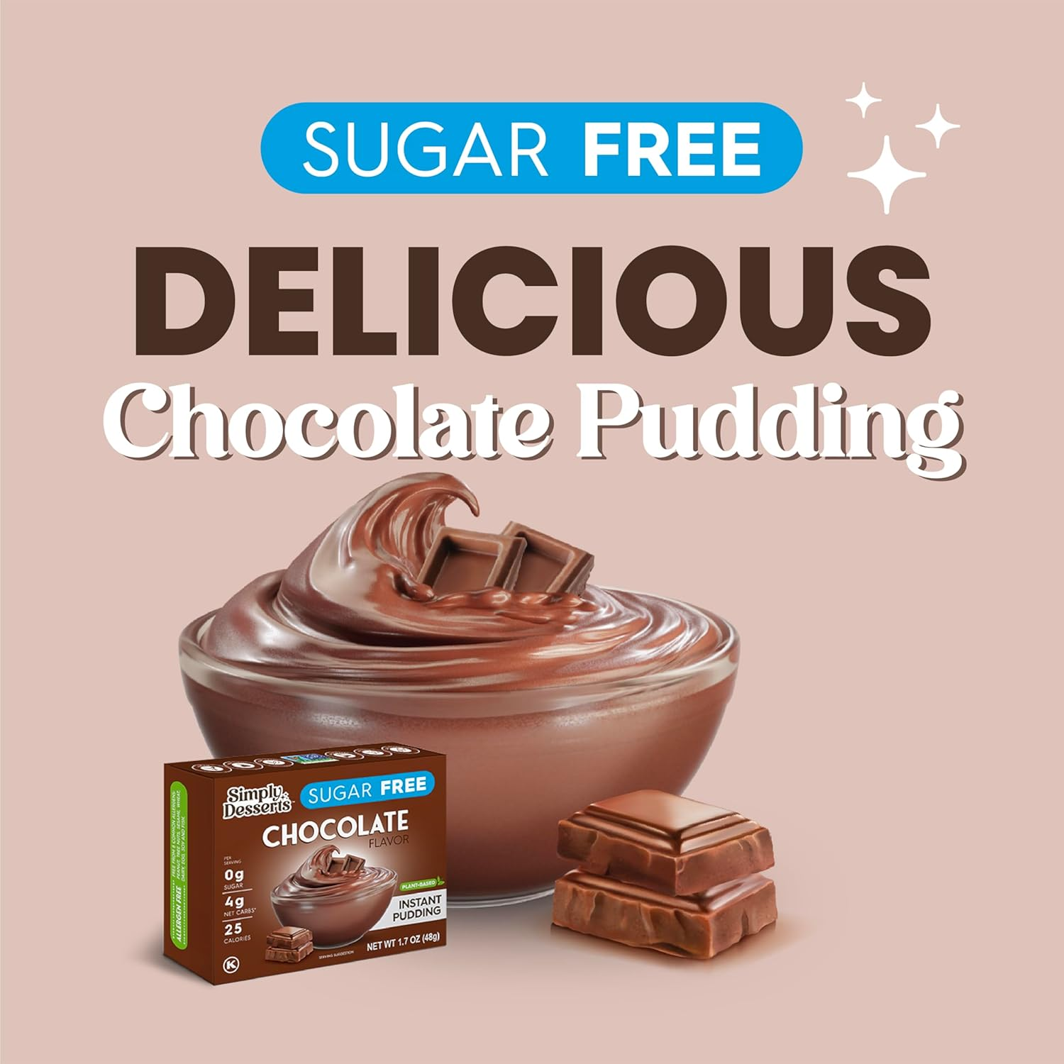 Simply Delish Chocolate Natural Pudding and Pie Filling, 48 G