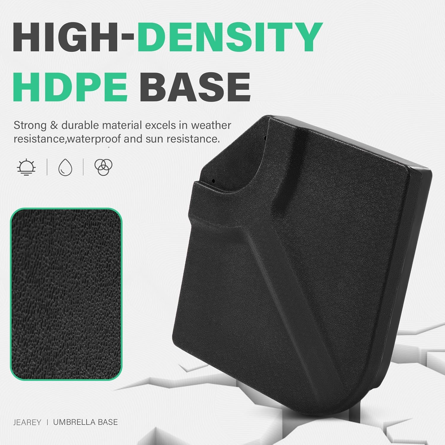 JEAREY 230Lb 4-Pieces Heavy-Duty Umbrella Large Base Stand Cantilever Offset Patio Umbrella Stand Square Large Base Plate with Locking Black for Water or Sand (Black) image number 5