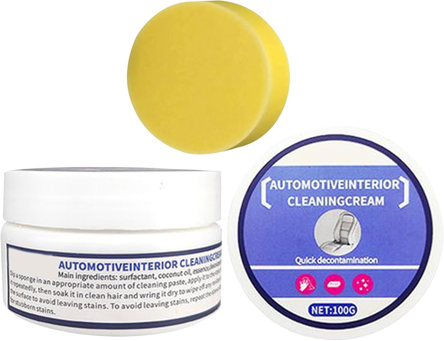 Car Leather Cleaner,Multipurpose Automotive Cleaning Cream Interior Detailer - Leather Restorer Car Detailing Kit, Car Cleaning Agent for SUV Sedan Truck