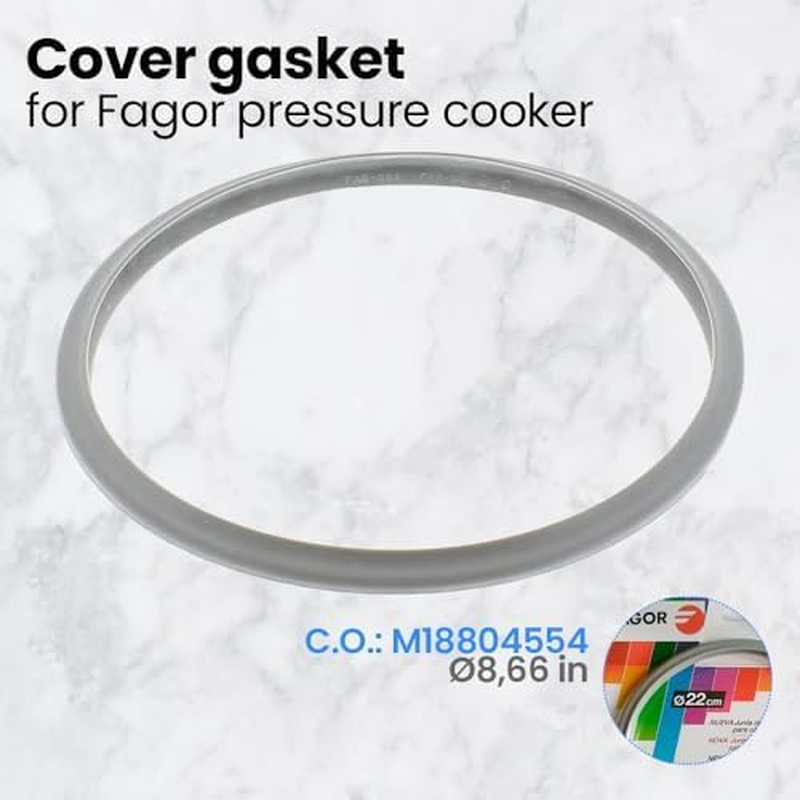Fagor M18804554 Rubber Pressure Cooker Compatible with Fagor Pressure Cooker with an Inner Diameter of 22 Cm, Silicone, Diameter 22 Cm, Grey image number 2