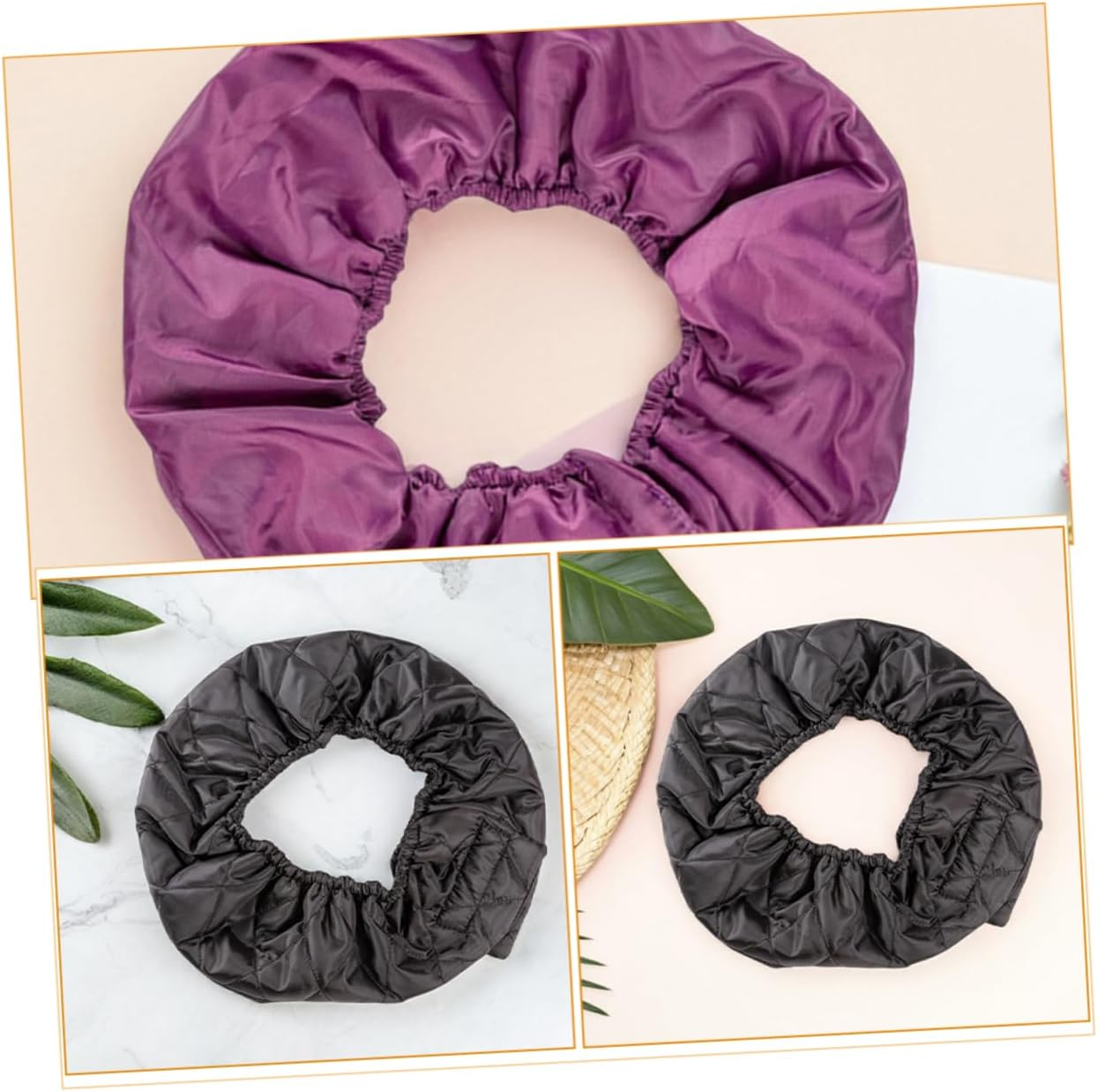 GANAZONO 2Pcs Deep Conditioning Cap: Professional Hair Stylist Capes Double Layer Waterproof Hair Dye Heat Insulation Cap Protector for Women Home Salon Use image number 6