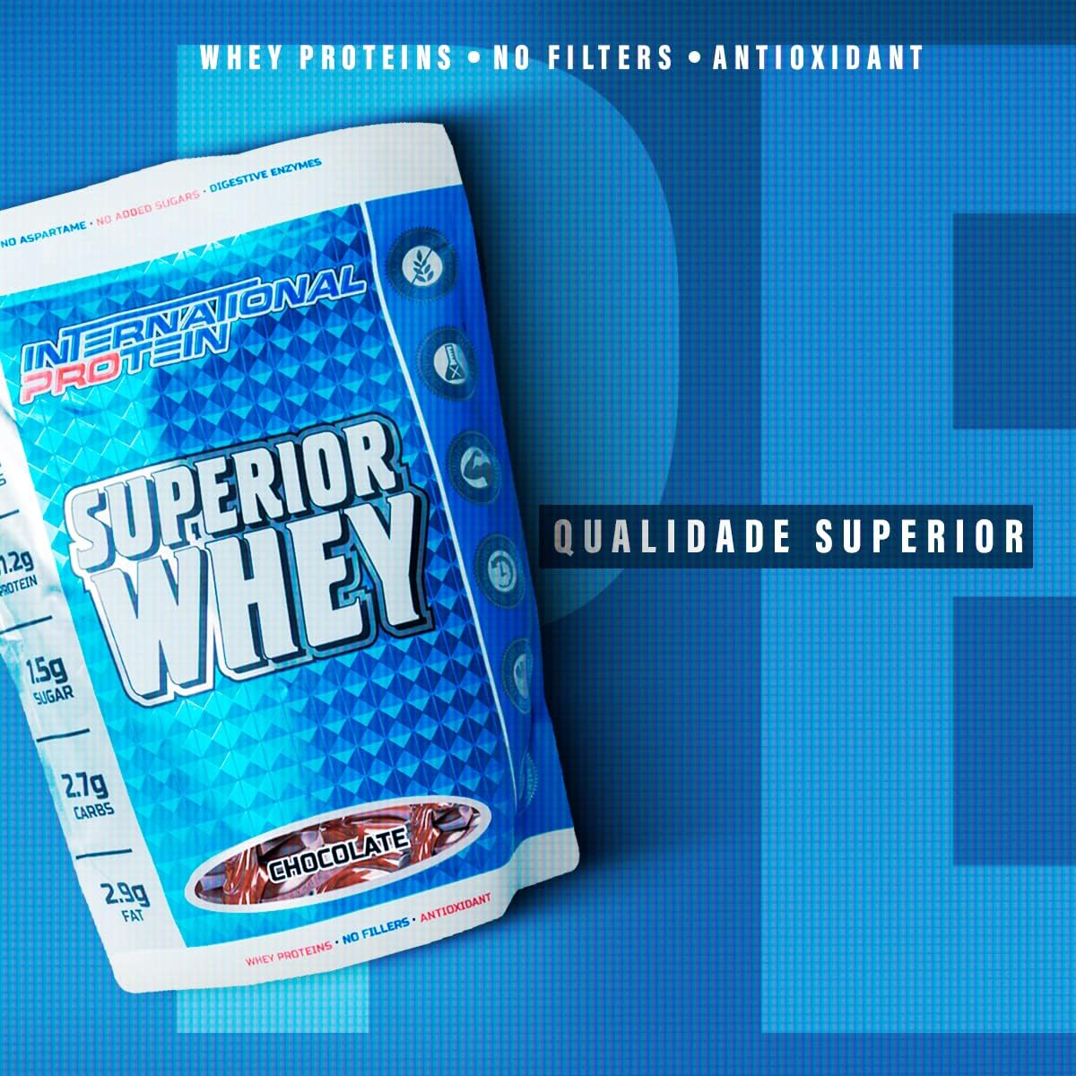 International Protein Superior Whey Chocolate Protein Powder 907 G image number 3