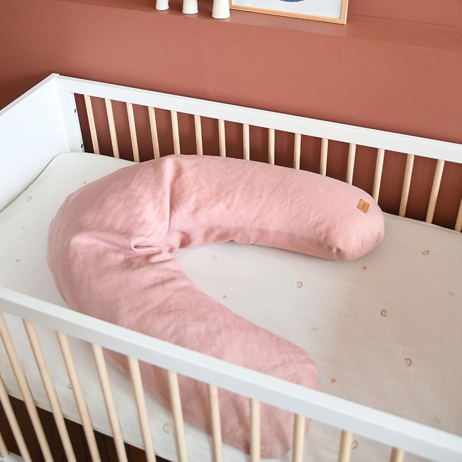 Beaba Big Flopsy Maternity and Nursing Pillow, Print Linen Rose image number 4