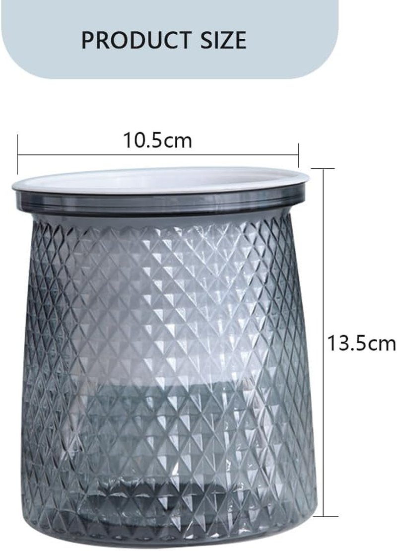 4PCS Self-Watering Planters &ndash; Transparent Double-Layer Indoor Flower Pots with Automatic Watering System &ndash; Diamond Design Plastic Planters for Orchids, Herbs, and Small Plants image number 2
