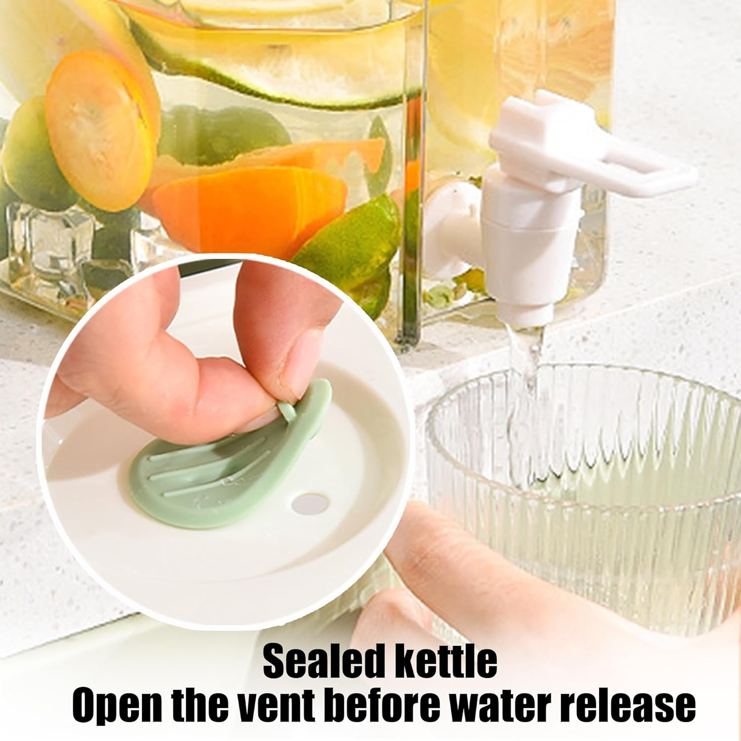 Refrigerator Cold Kettle,3.5 L Drink Dispenser,Beverage Dispenser,Cordial Jug,Party Drink Dispenser with Tap,Fruit Juice,Tea Water Bucket,Suitable Forparty, Refrigerator, Kitchen and Outdoorpicnics image number 5