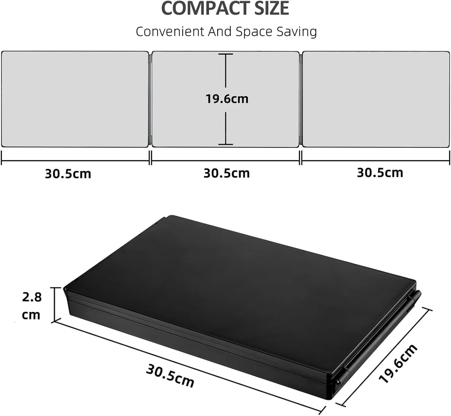 Cozioz 3-Way Trifold Mirror for Hair Cutting, Adjustable & Foldable Portable Mirror with Retractable Height Hook, Ideal for DIY Haircuts, Hair Coloring, Braiding, Shaving & Makeup image number 1