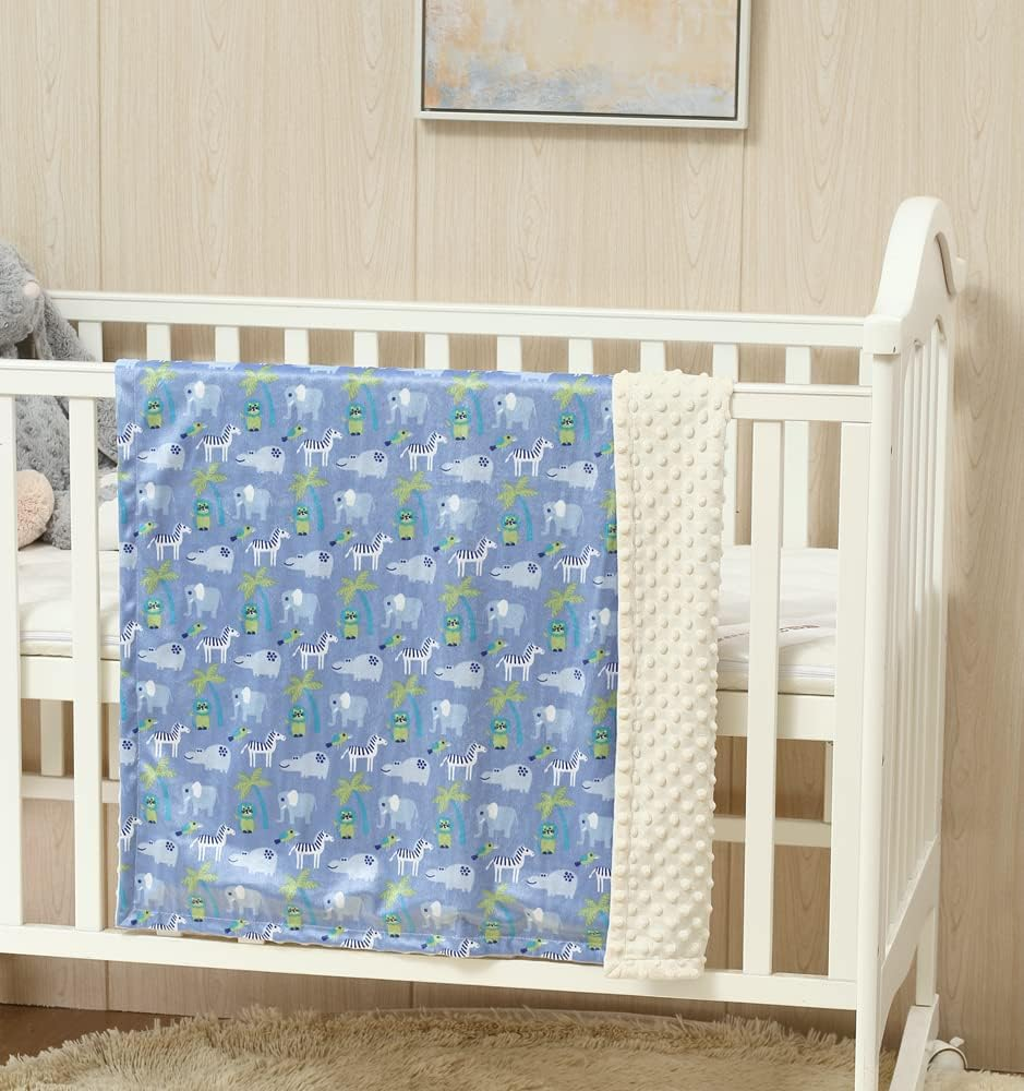 CREVENT Silky Soft Baby Blanket for Boys Soft Plush Receiving for Newborns Toddlers Bedding - Zoo 76X102Cm image number 3