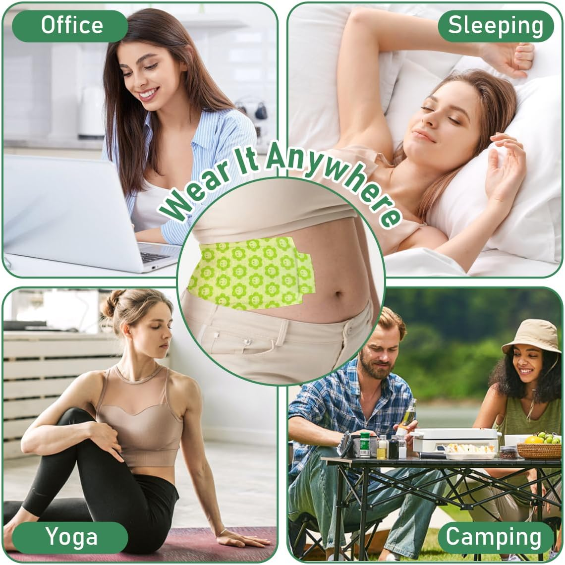 30 PCS Castor Oil Pack Wrap plus Size, Castor Oil Patches Self-Adhesive 11.8 * 6.3 in for Liver, Stomach, anti Leakage, No Wash, Portable for Women and Men image number 6