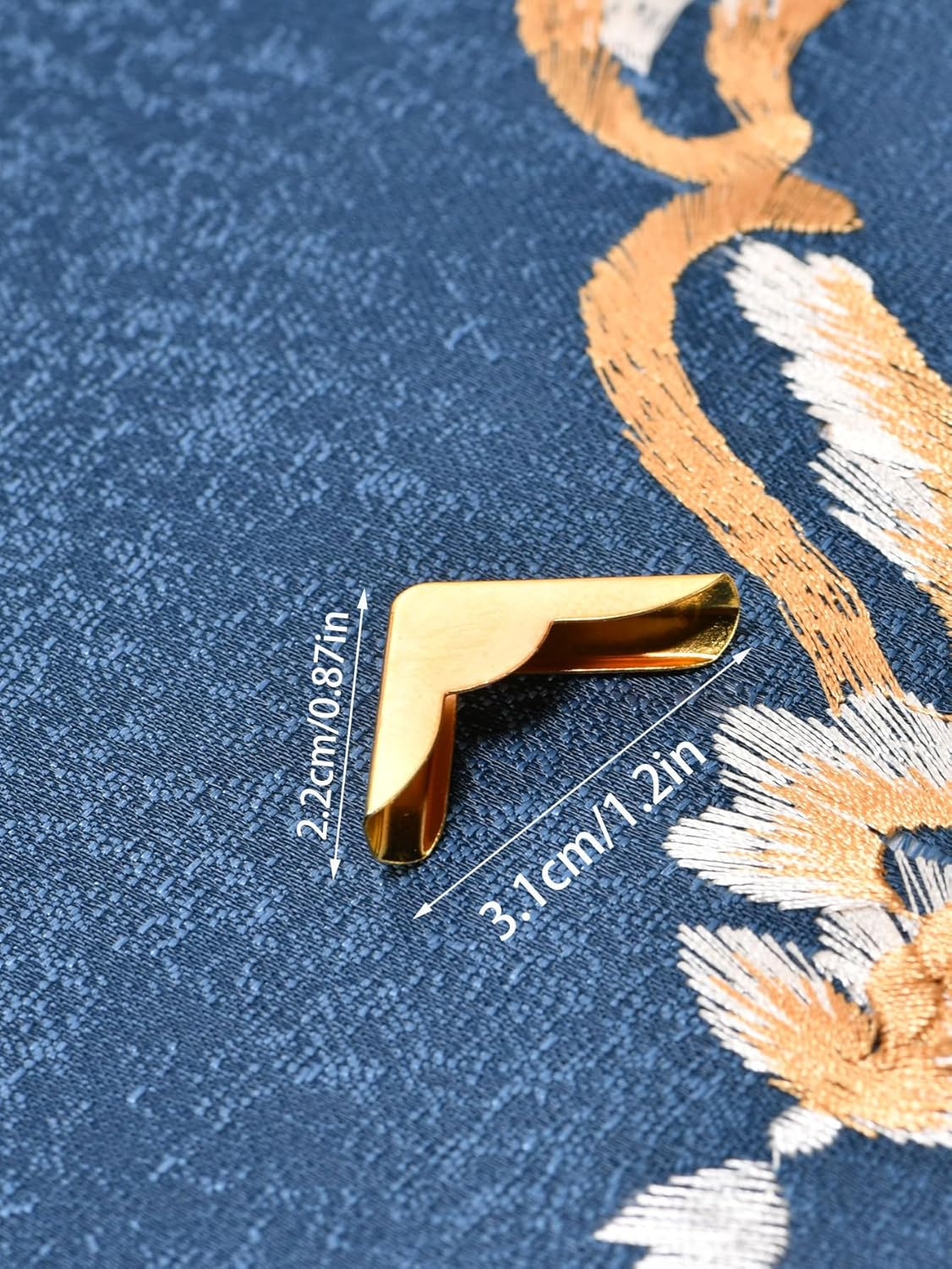 Metal Book Corner Protectors Edge Cover Guard 22 X 22 X 4Mm Gold Tone 30Pcs (Gold, One Size) image number 2