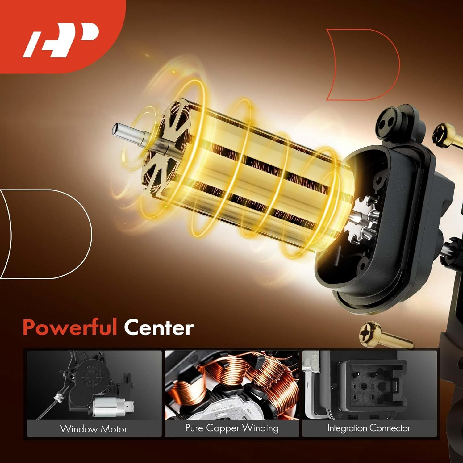 A-Premium Power Window Regulator with Motor Compatible with Mazda 3 2004-2009 3 Sport 2009 Rear Right Passenger Side (2 Pins) image number 3