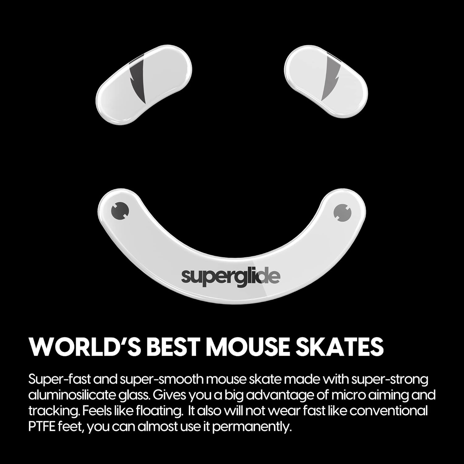 Superglide - Fastest and Smoothest Mouse Feet/Skates Made with Ultra Strong Flawless Glass Super Fast Smooth and Durable Sole image number 4
