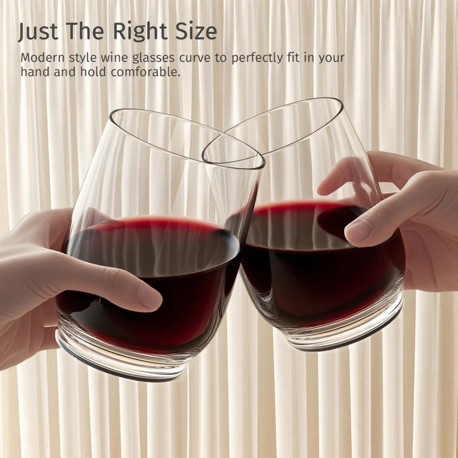 Live Levore Unbreakable Tritan Plastic Wine Glasses (Set of 2), 15Oz Shatterproof Stemless Wine Tumblers for Red & White Wine, Cocktails, Juice, Ideal for Gifts, Beach, Parties, and Home Use (Purple) image number 6