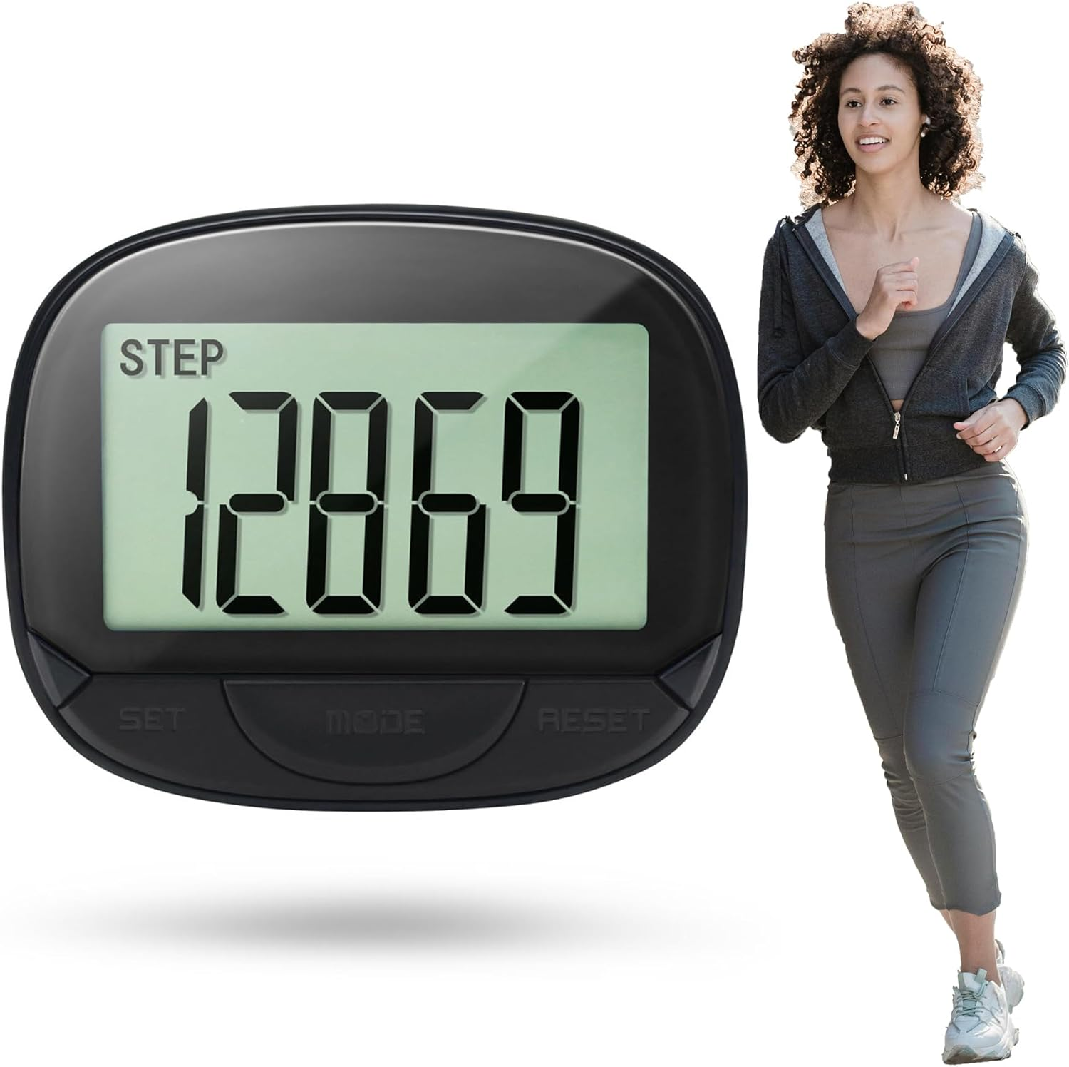 Pedometer for Walking, Large Digital Display and Clip, Pocket Pedometer with Clock, Step Counter for Walking, Accurate Portable and Lightweight Step Counter for Men Women Kids Seniors Dog image number 5