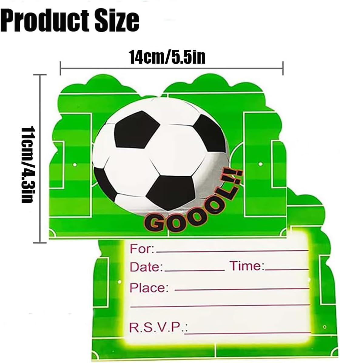 Soccer Birthday Party Invitations 30 Pcs, Football Birthday Invitations Cards for Birthday Parties, Competition Events, Sports Themed Parties image number 2
