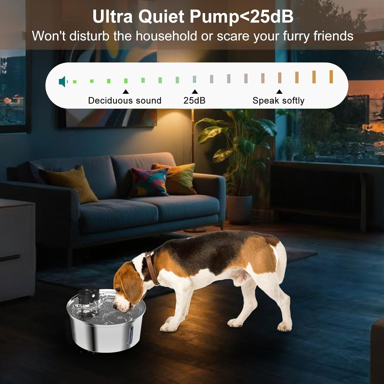 Wireless Cat Water Fountain Stainless Steel, 7L 5000Mah Rechargeable Battery Operated Cat Water Dispenser, Cordless Pet Waterfountain for Cats & Dogs with Motion Sensor, Quiet Pump, Multi-Filtration