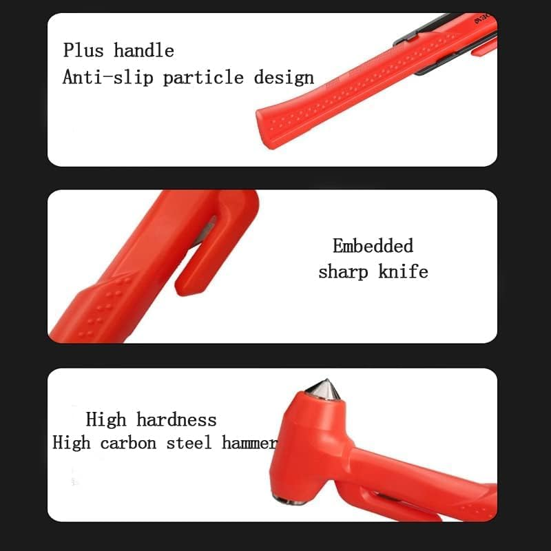 Window Breaker, Car Safety Hammer, Emergency Tool，Car Safety Hammer Life Saving Survival Kit with Heavy Carbon Steel Points and Hardened Sharp Car Window Breaker, Auto Accident Life-Saving Rescue(Red) image number 5