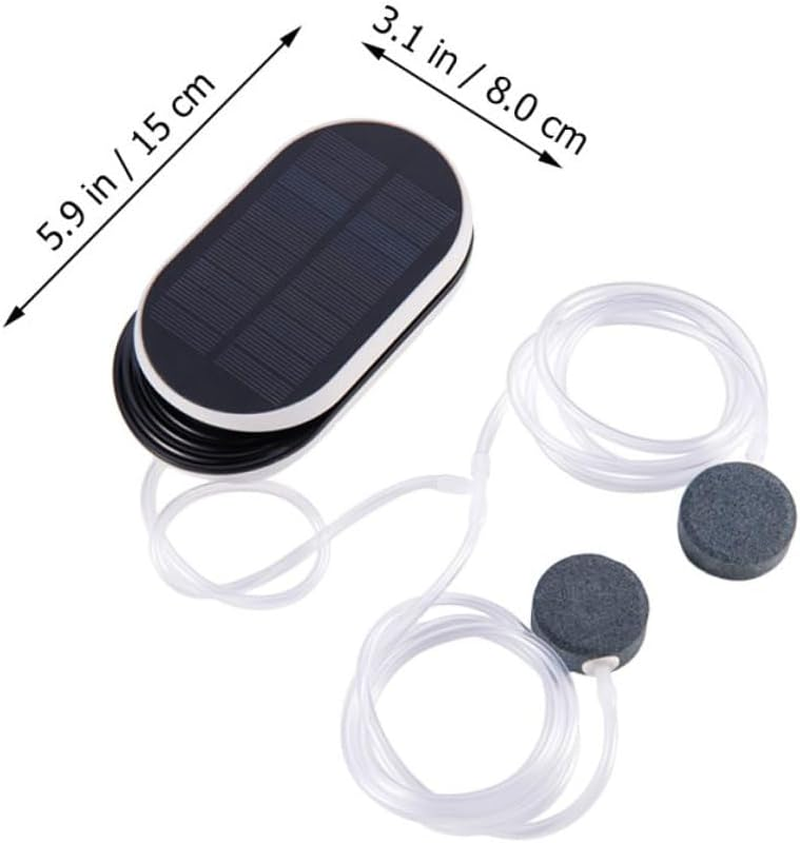 Solar Oxygen Aerator with Pure Copper Core and Built Lithium Battery Portable Aeration Pump for Outdoor Fish Tanks and Aquariums Low Noise Sun Powered Oxygenation Tool for Garden