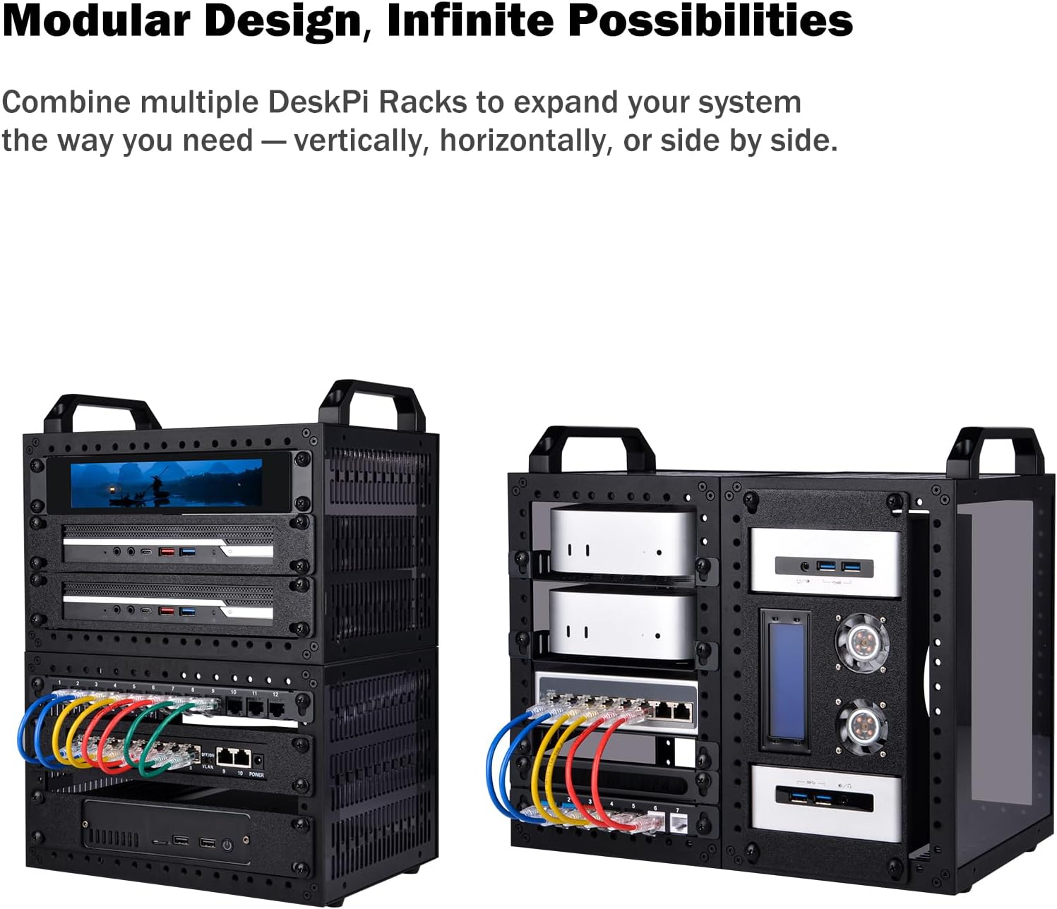 Geeekpi Deskpi Rackmate TT Mini Server Cabinet for Mini PC, Network, Servers, Audio, and Video Equipment image number 2