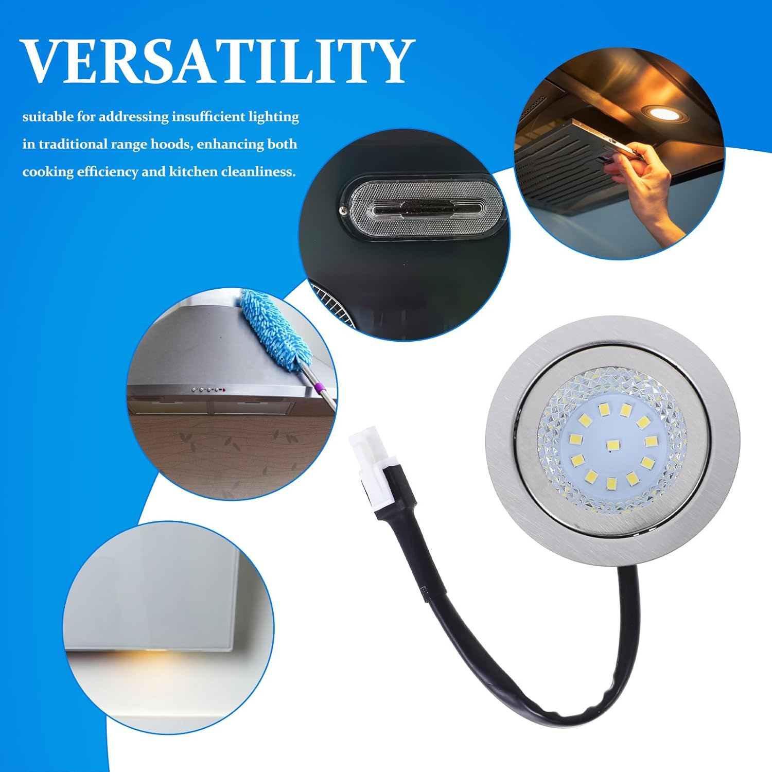 Veemoon 2Pcs Range Hood Light: Led Range Hood Light Bulbs - High Brightness 12 Beads Kitchen Rangehood Lighting for Recessed Closet under Cabinets Cooking Visibility image number 3