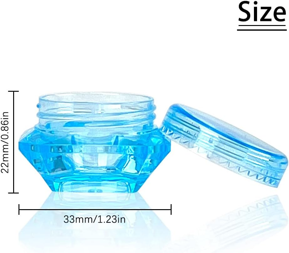 80Pcs 3Gram/5Gram Sample Empty Cosmetic Containers, Small Plastic Diamond Shape Pot Jars with 8 Mini Spatula for Eye Shadow Nails Lip Balm Cream Lotion (8 Color) image number 1