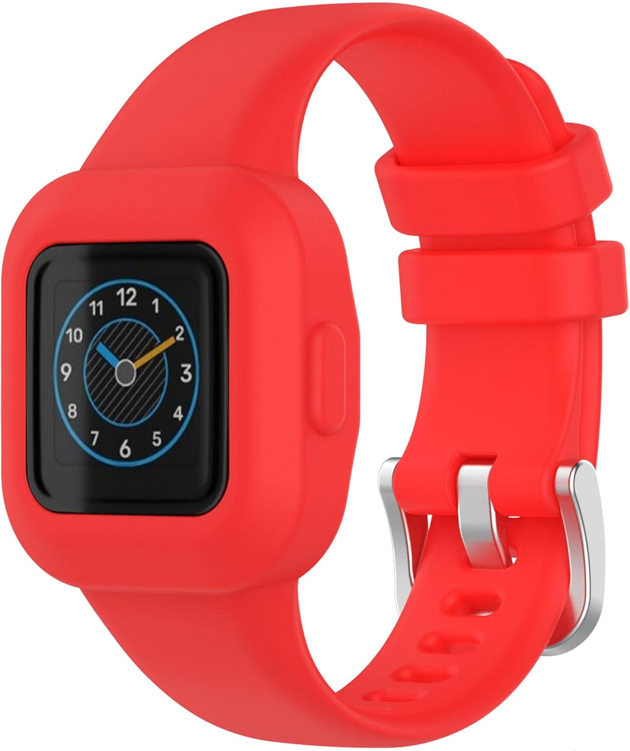 Replacement Band Strap for Garmin Vivofit JR 3 Junior 3, MH MOIHSING Soft Silicone Metal Clasp Buckle Wrist Strap Watch Band Bracelet for VIVOFIT Junior3 JR3 Kids Fitness Tracker-Red