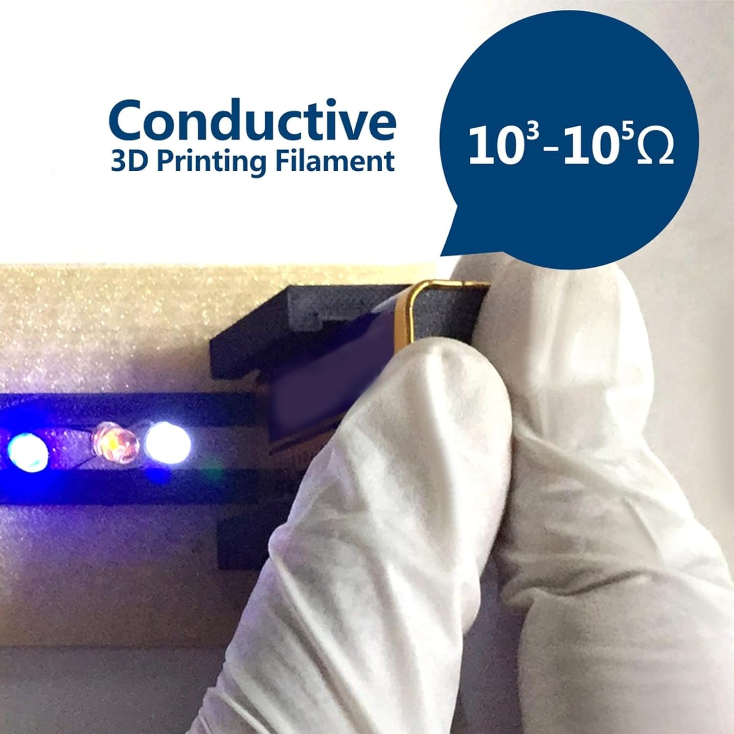 Conductive PLA Filament, 1.75Mm Bundle 3D Printer Filament, 20-50Mm/S Printing Speed PLA 3D Printing Filament, Consumable 3D Printer Accessory, 1.75Mm Filament image number 4