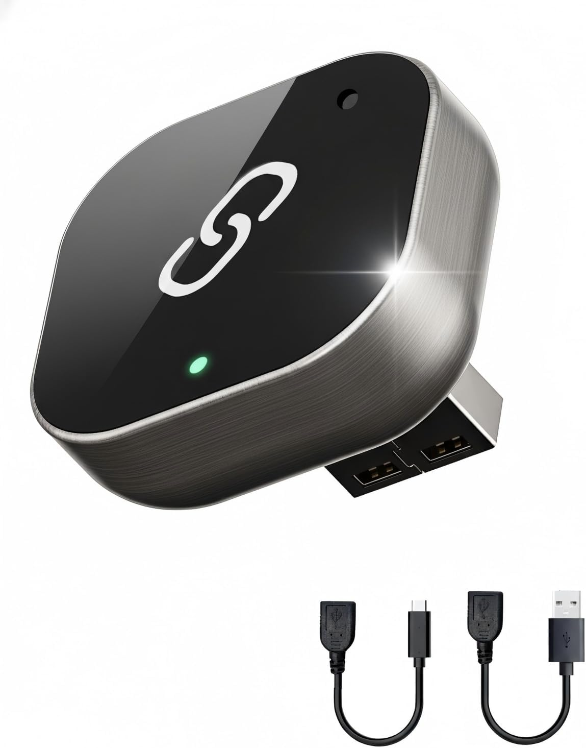 Wireless Carplay & Android Auto Adapter, Upgraded Mini USB/USB-C Plug & Play Bluetooth Dongle Converts Factory Wired to Wireless Carplay/Android Auto, Dual-Band Wifi, Stable Connection image number 1