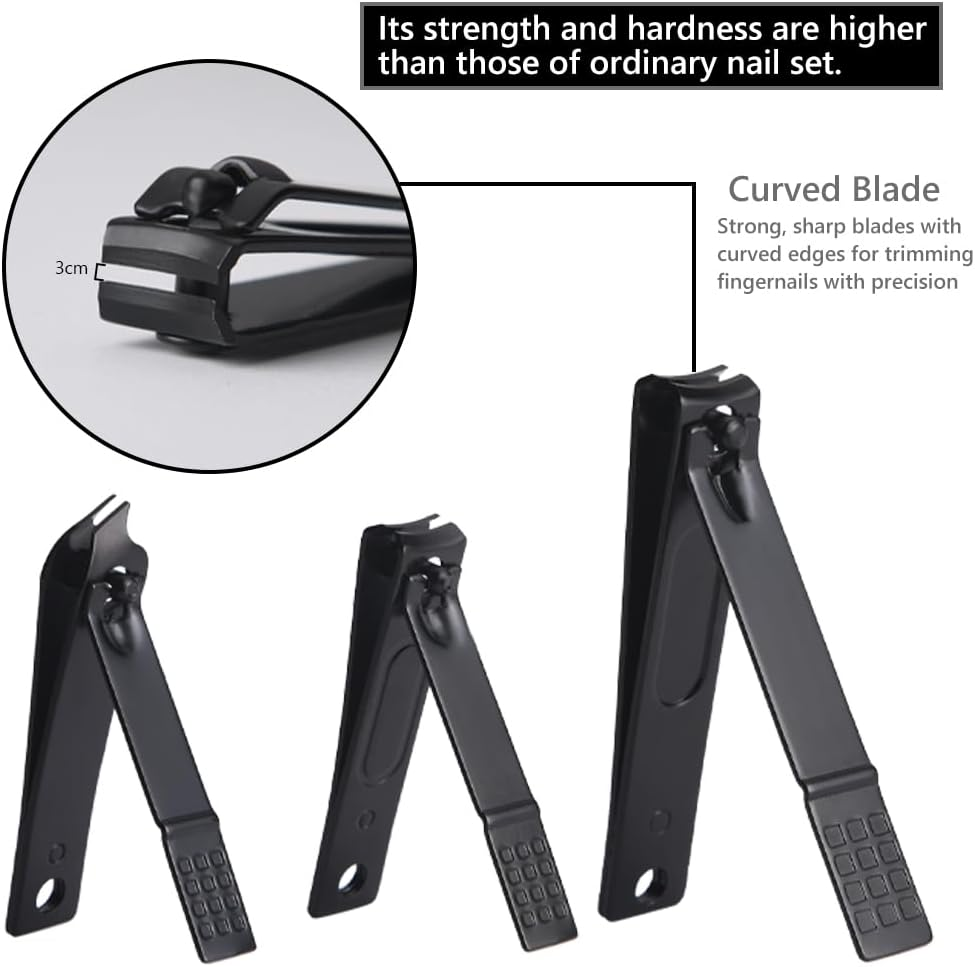 AYBUY Manicure Set, 12-Piece Pedicure Nail Clippers, Stainless Steel Care Tools with PU Leather Bag, Professional All-Round Hand Foot Care Kit for Men and Women (Black) image number 1