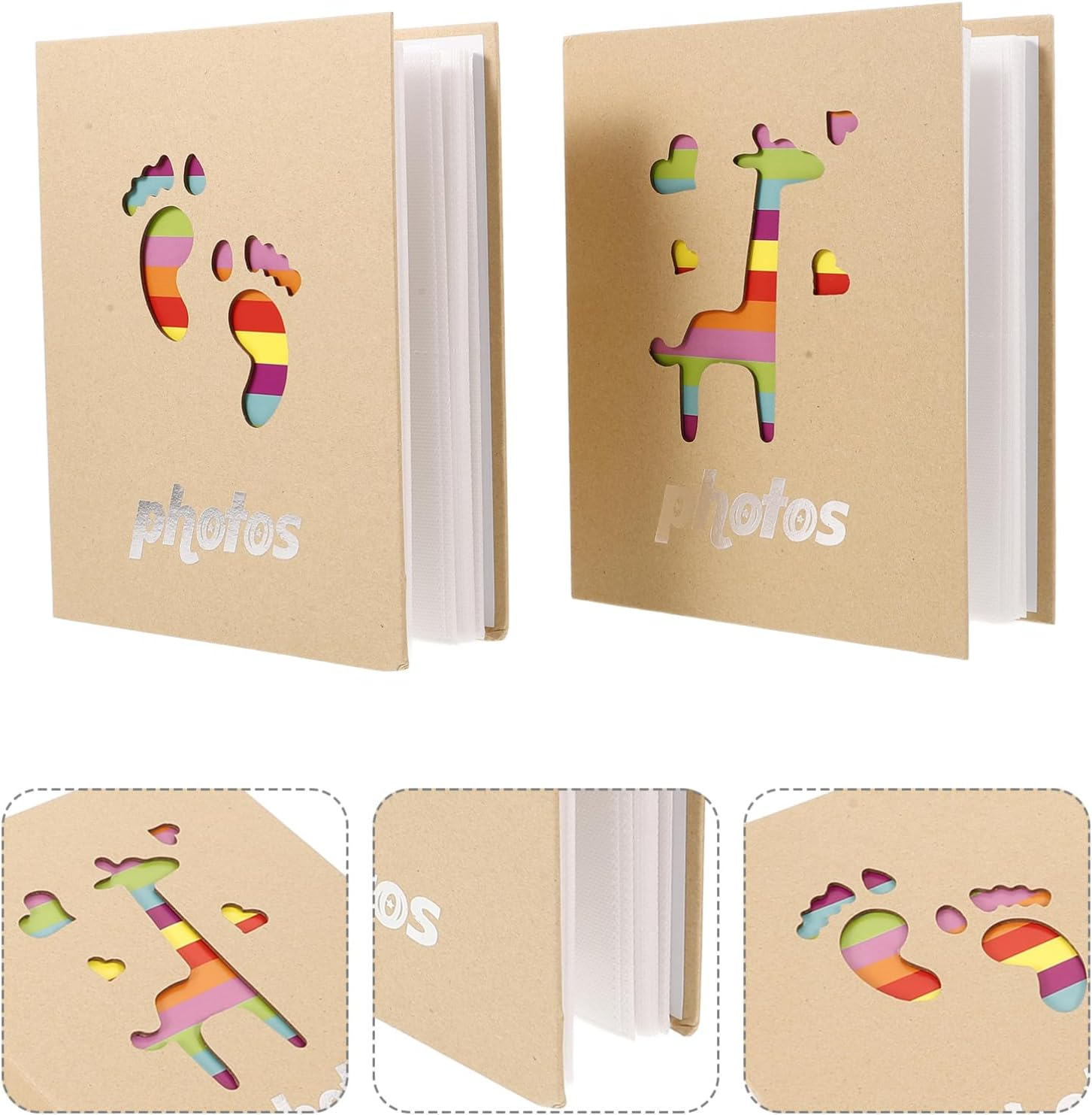 Garneck 2Pcs Photo Album Cute Keepsake Album for Girl Photo Holder for Milestones and Memories Present for Birthdays and Special Occasions image number 6