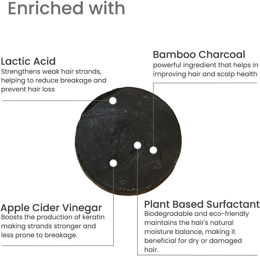 Earth Rhythm Hair Growth Shampoo Bar with Charcoal for Men & Women | Removes Excess Oil & Strenghten Roots| Sulphate & Paraben Free - 80 Gm image number 6