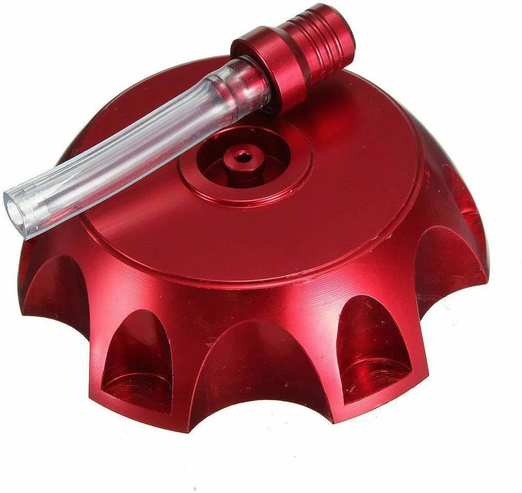 TDR Red Gas Fuel Tank Cap with Breather for Dirt Pit Bike XR50 CRF50 CRF70 SSR Thumpstar, Aluminum Petrol Tank Vent Cap, Compatible with 4-Stroke Motorcycles image number 1
