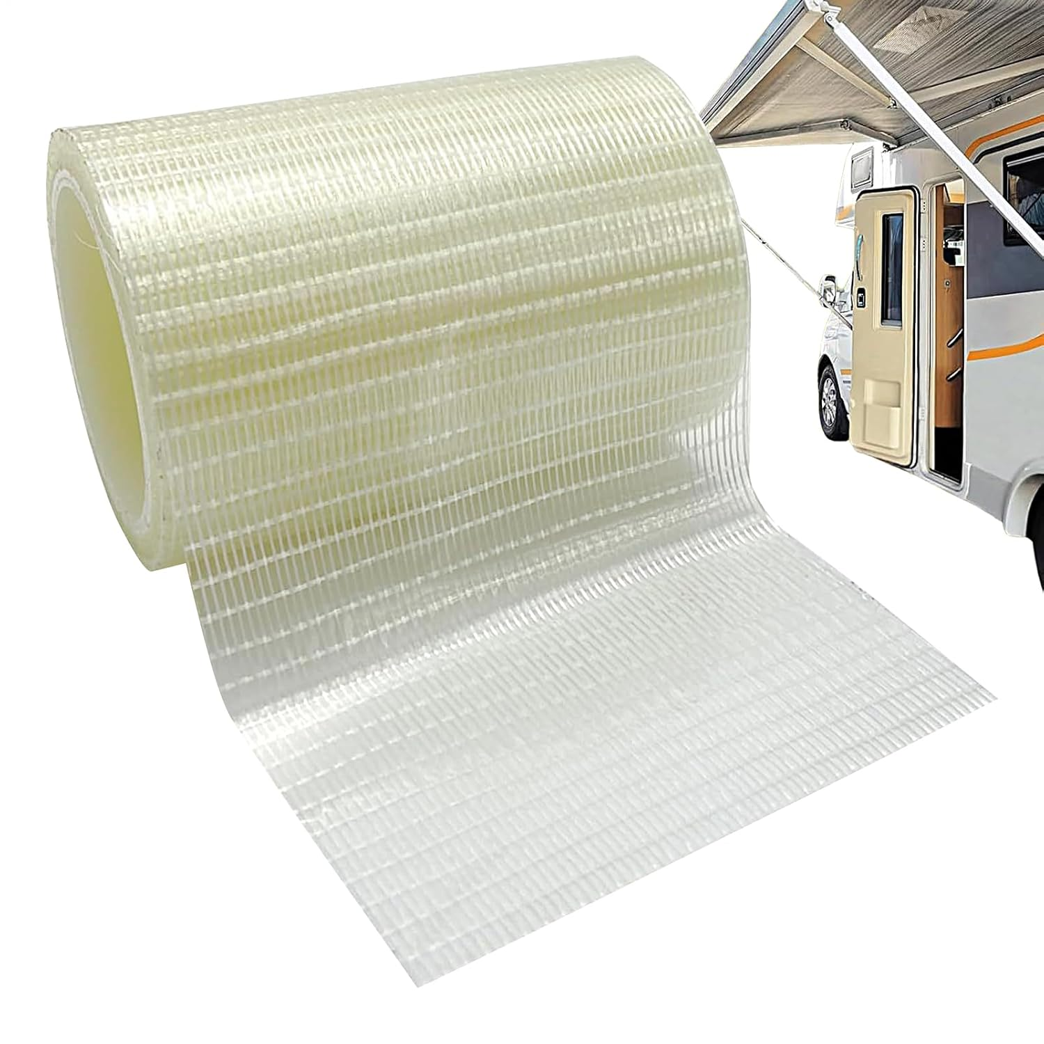 Awning Repair Tape &ndash; Clear Tarp Patch Tape, Waterproof Seal Strip | Wide Adhesive Fixing Kit for RV Awnings, Outdoor Canvas, Boat Covers, Tent, Hose Repairs, Camping Shelter Maintenance