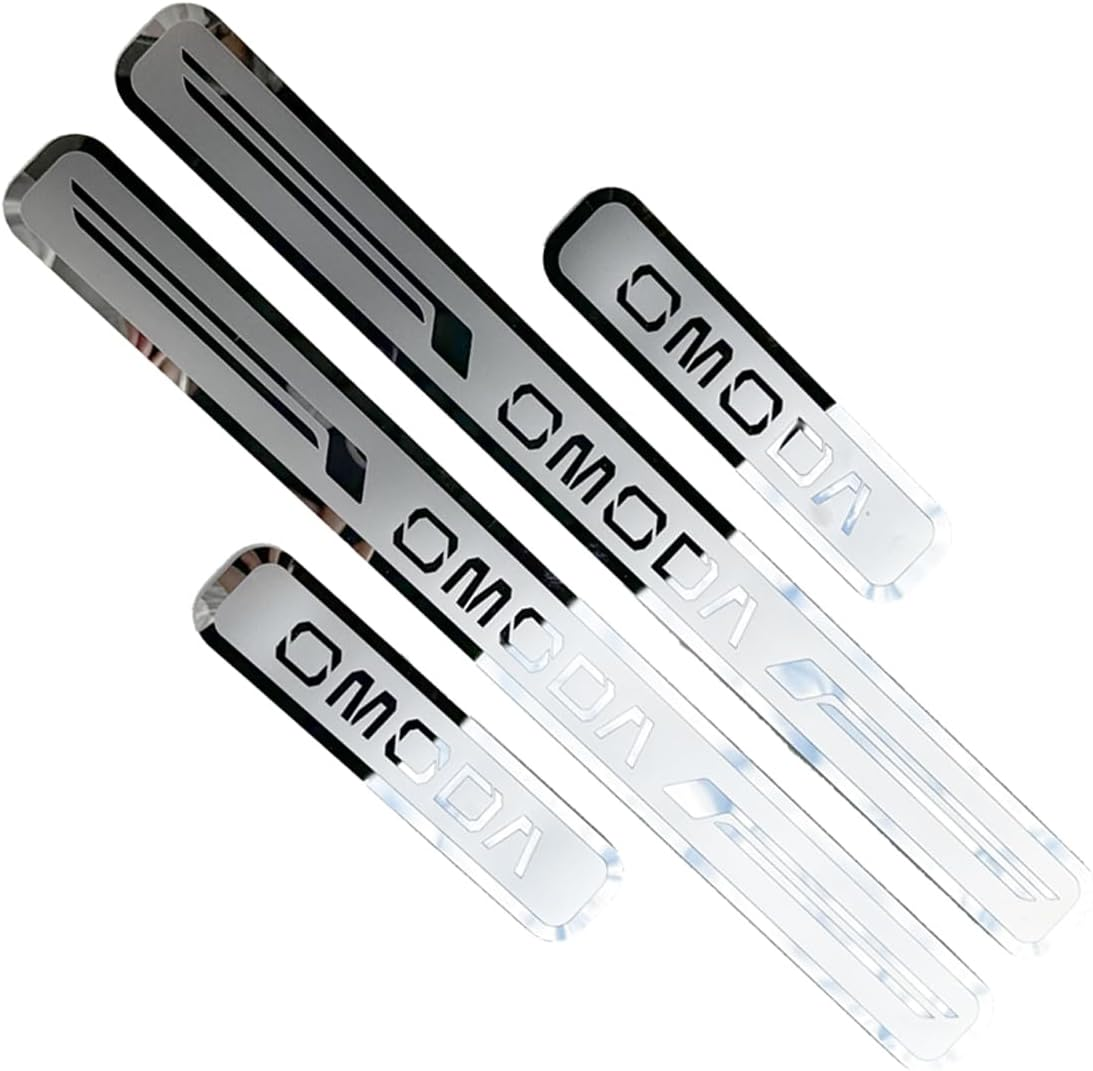 Stainless Door Sill Protector Kick Plate Entry Guard Kit for Chirey Chery Omoda 5 2024 Accessory (Thin Stainless Chrome)