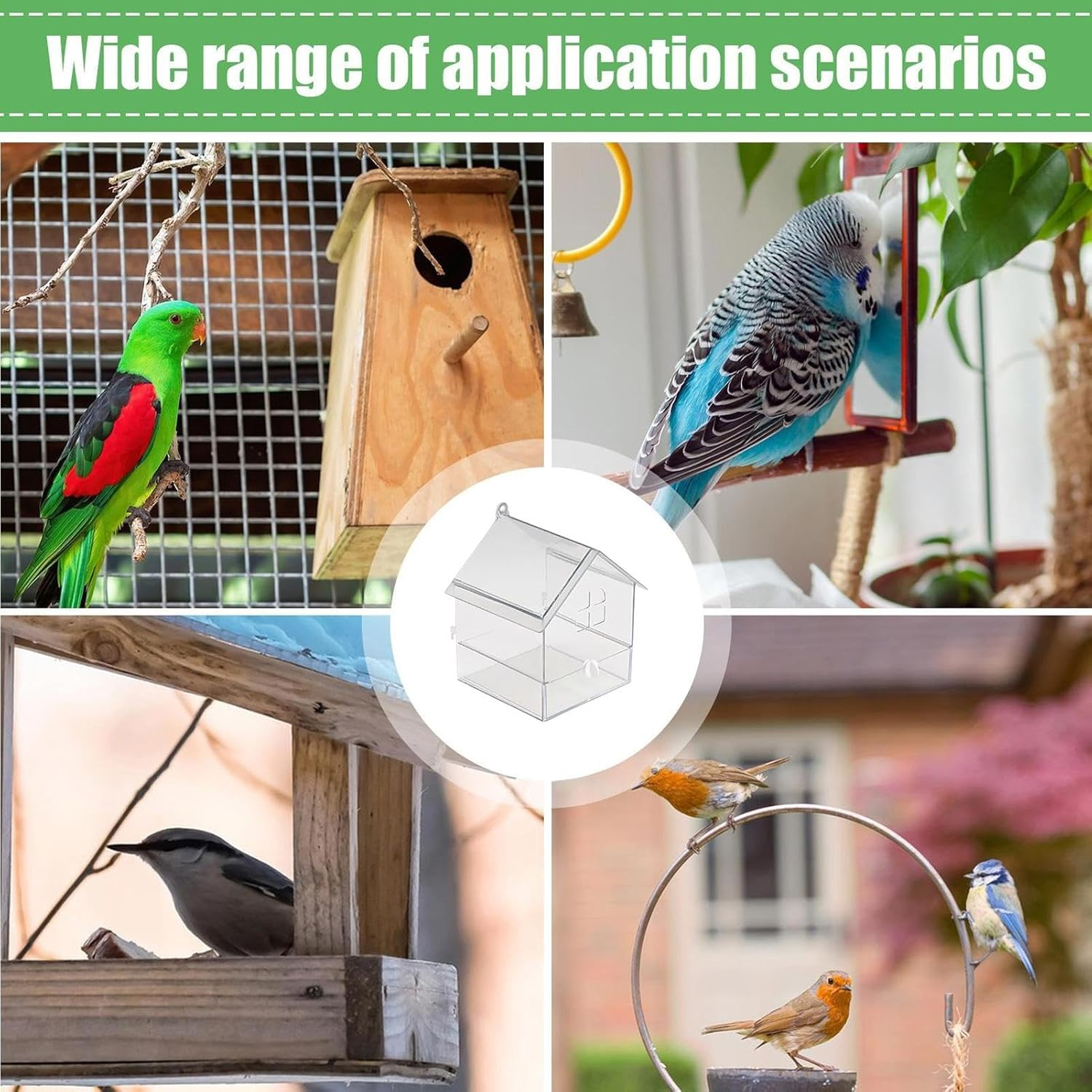 Parakeet Bath for Cage - Parrot Bathing Box, Spacious Bird Tub | Acrylic Budgies Shower Bath Box, Splash Proof Bird Bathtub Cockatiels Hygiene, Cage Accessories for Feathers Grooming Aviary Wellness