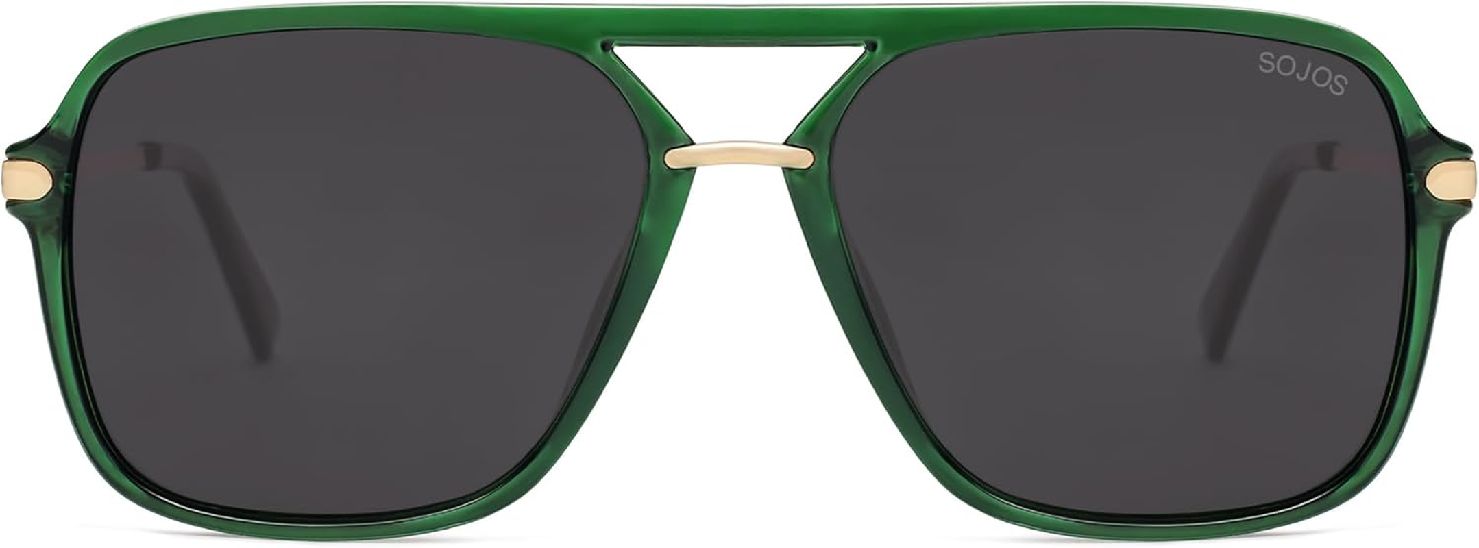 SOJOS Trendy Aviator Polarized Sunglasses for Women Men, Retro Vintage 90S Shades Sunnies SJ2229 - Black/Yellow image number 6