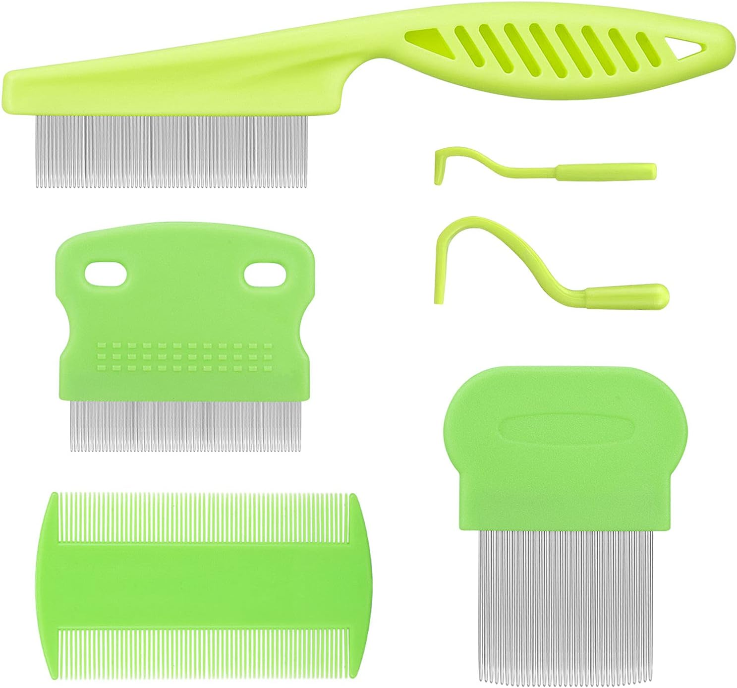 Cat & Dog Grooming Set - Fine Tooth Comb for Removing Dandruff Flakes & Hair (Blue)