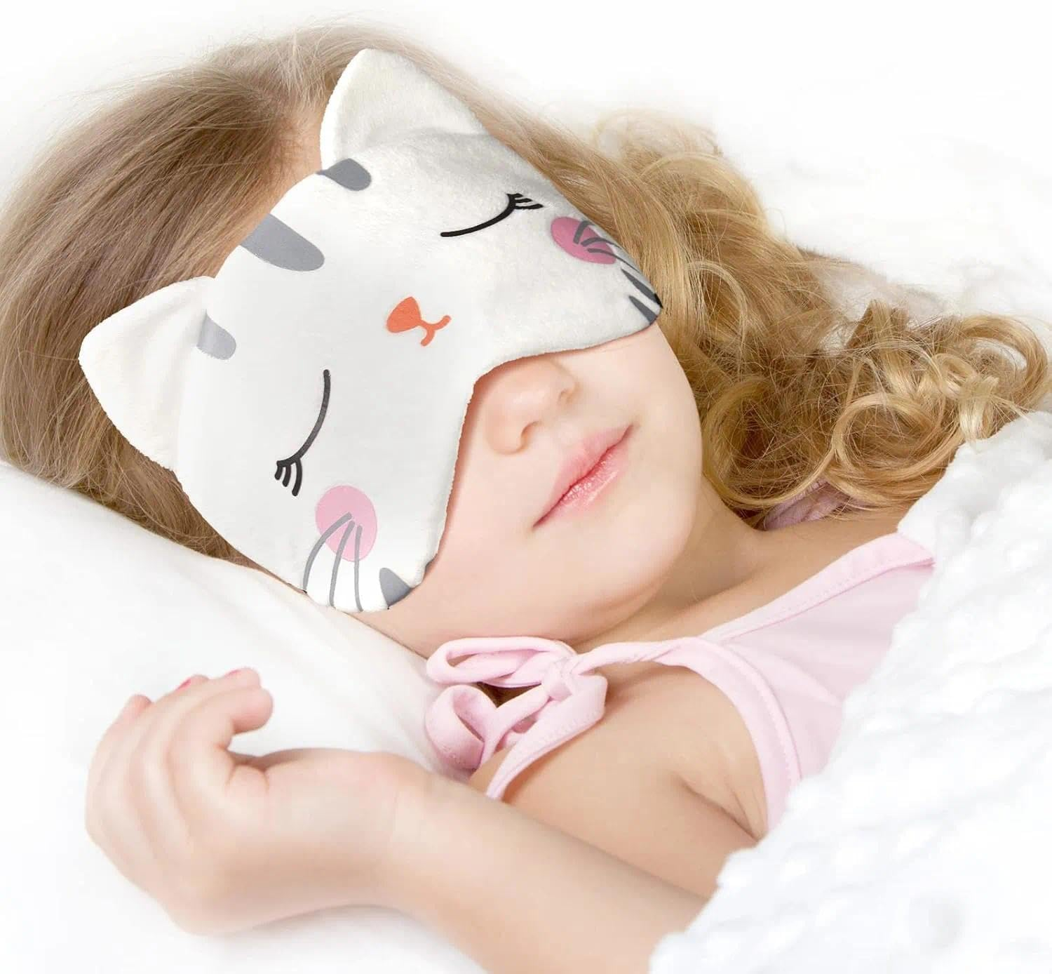 Cute Sleep Mask for Sleeping, Soft Plush Eye Mask for Kids and Adults, Lightweight & Adjustable, Travel Eye Mask, Multi-Colored Fun Animal Design, Comfortable Fit, Damaill
