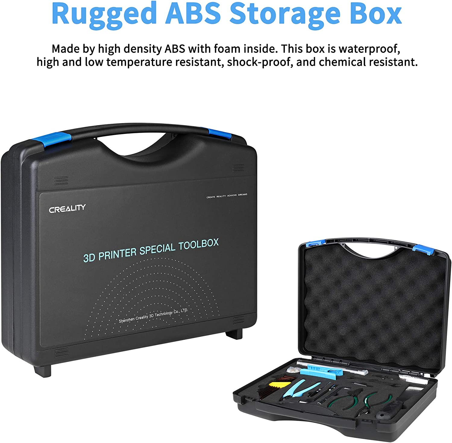 Creality 3D Printer Tool Kit Box Includes Assembly, Cleaning/Removal, Filament Cutting Tools, 8 Extruder Nozzles and SD Card Reader with Storage Box for 3D Printers, 35 Piece image number 3