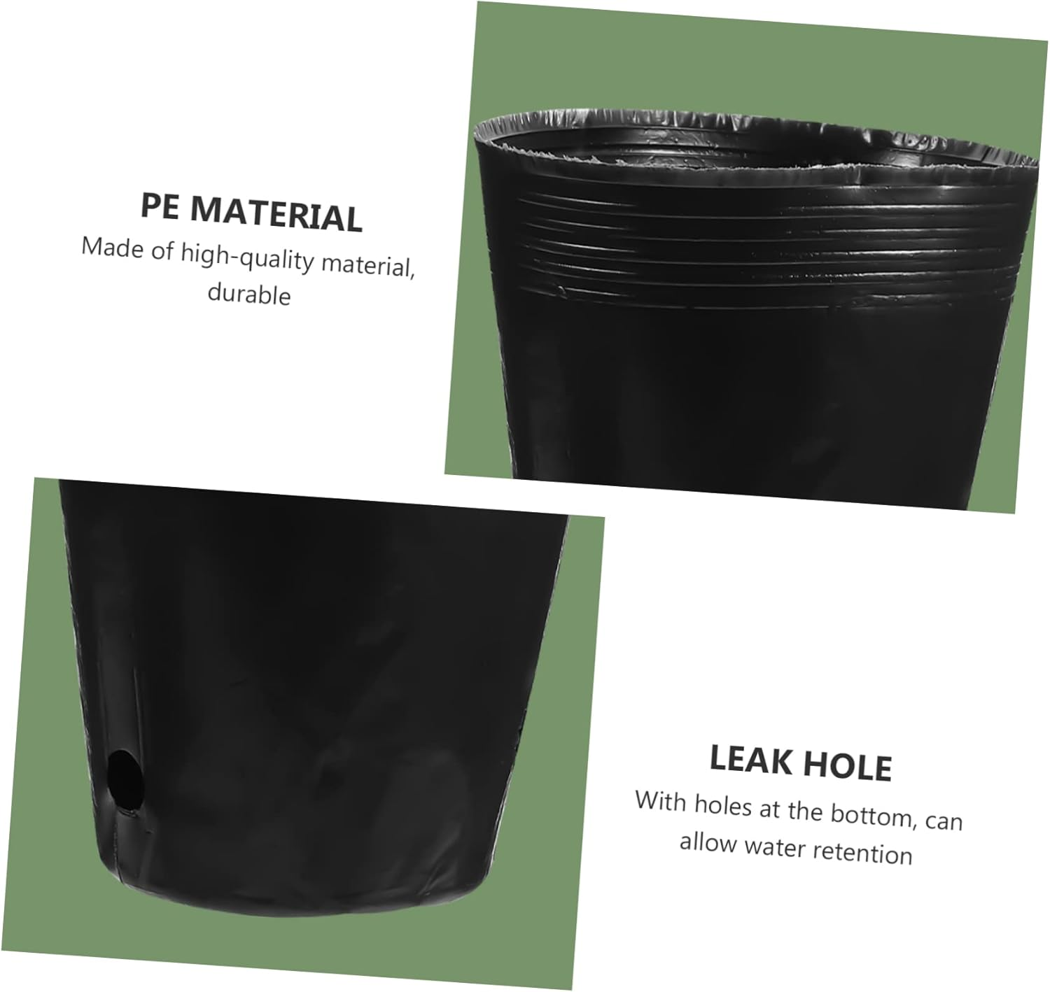 DOITOOL 100Pcs Bonsai Gardening Cups Durable Black PE Planting Bags for Root Development Watering image number 1