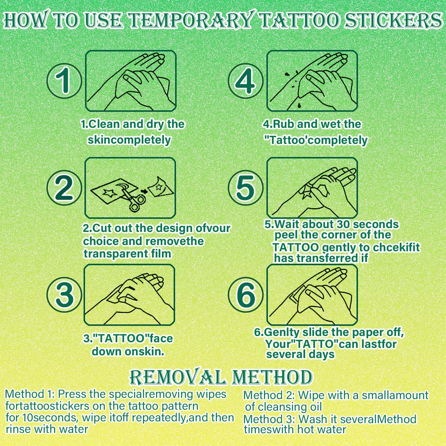 BUYLONG Kids Watercolor Animal Temporary Tattoos - 60 Styles for Girls Boys Body Arm Shoulder Tattoo Stickers Birthday Party Decoration Supplies Kids Gifts image number 3