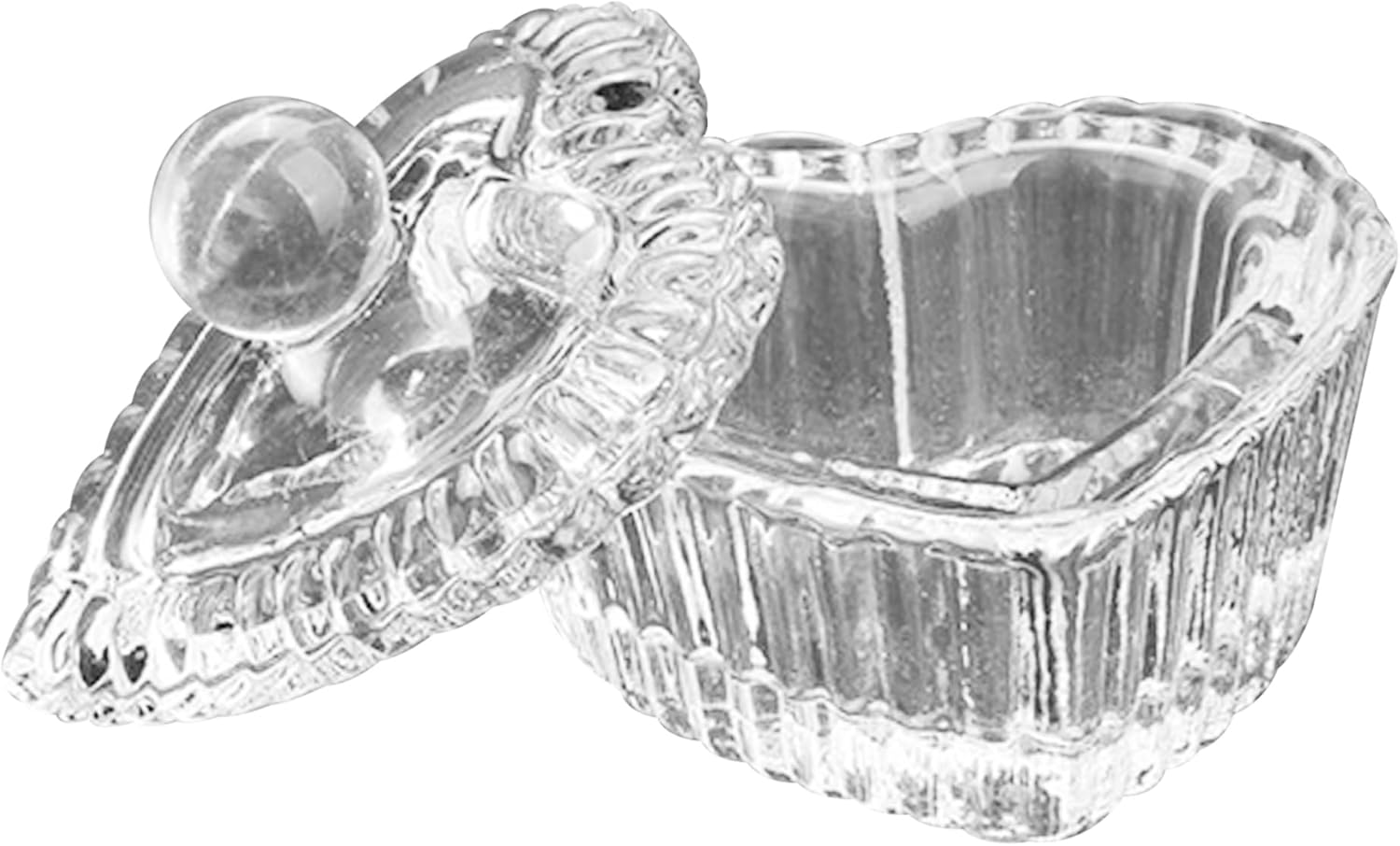 Monomer for Acrylic Nails, Heart Shape Monomer Dish, 1.6X1.2 Inch Clear Crystal Glass Dappen Dish with Lid for Acrylic Nail Art Tool