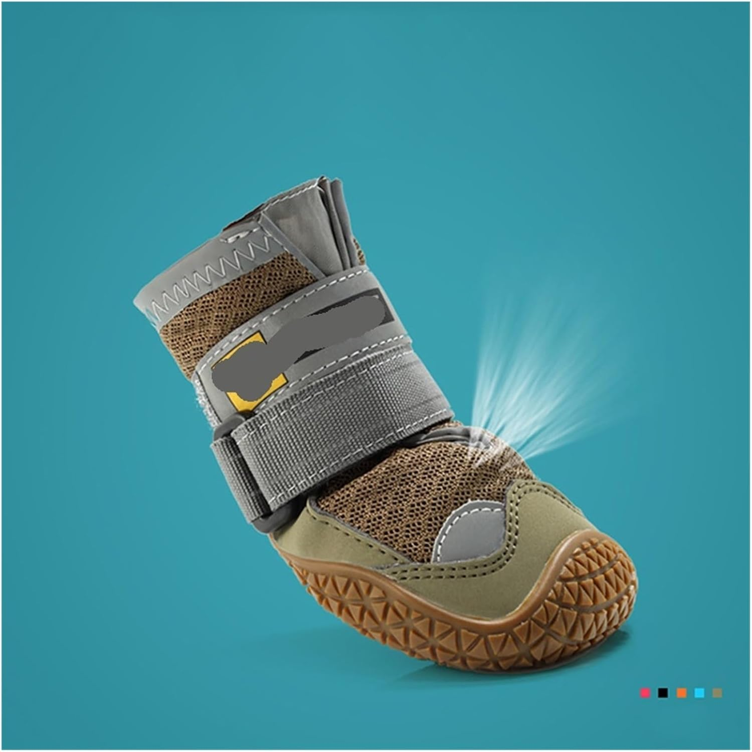 Dog Shoes 4Pcs/Set Large Dog Shoe Breathable Outdoor Dog Shoes Durable Pet Shoes Hiking Rubber Sole Warm (Color : Lake Blue, Size : 6) image number 3