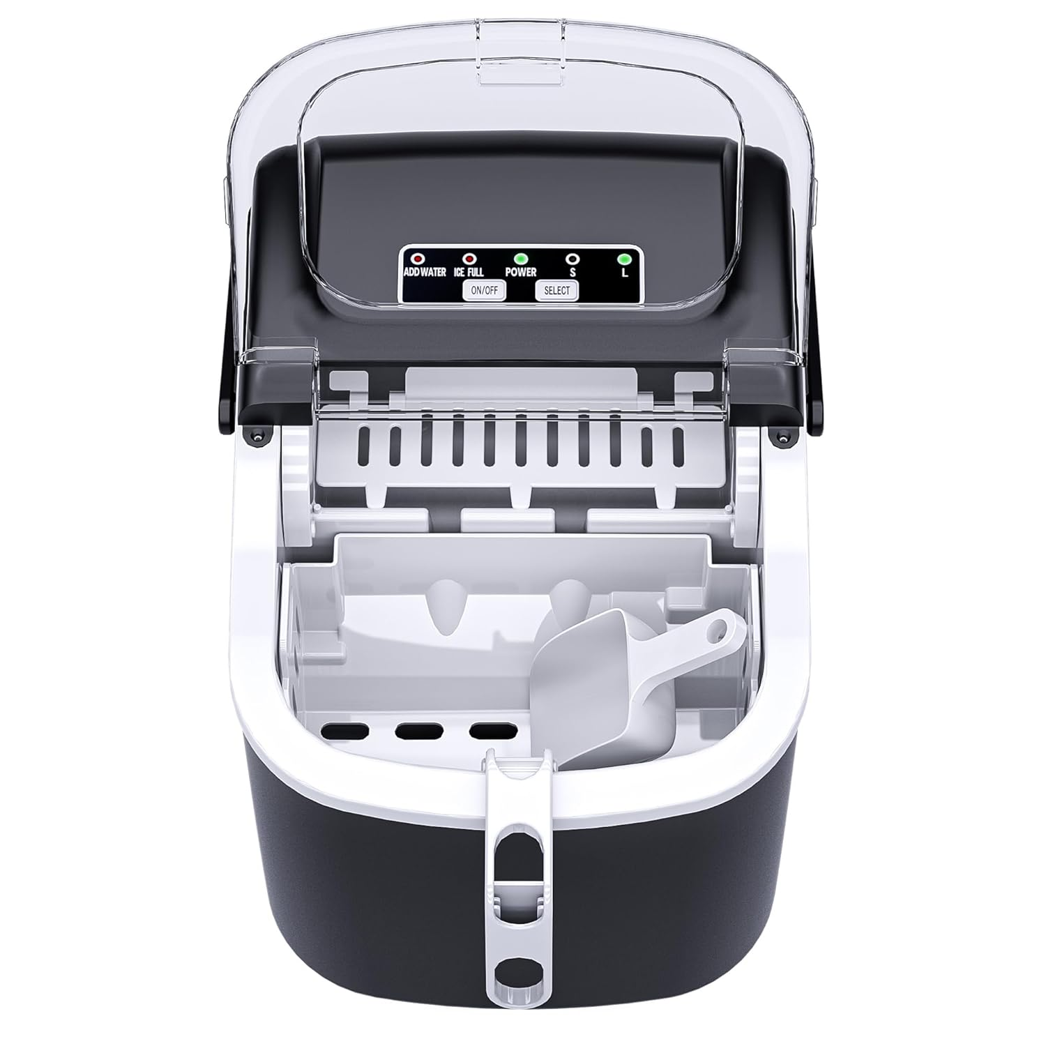 12KG Ice Maker Machine Portable Ice Cube Maker Countertop Black image number 1