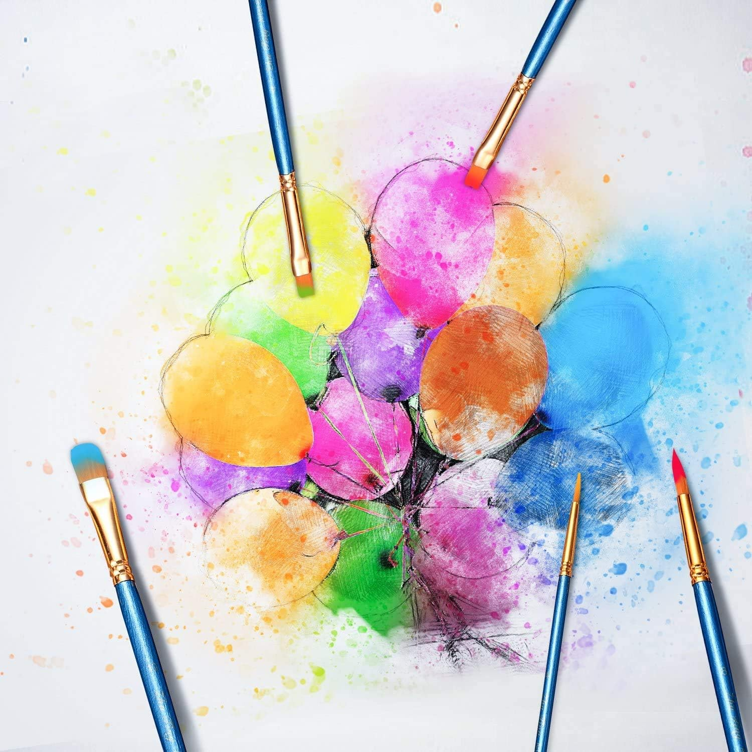 3 Pack Paint Brush Set, 30 Pcs Nylon Hair Brushes for Acrylic Oil Watercolor Painting Artist Professional Painting Kits image number 5