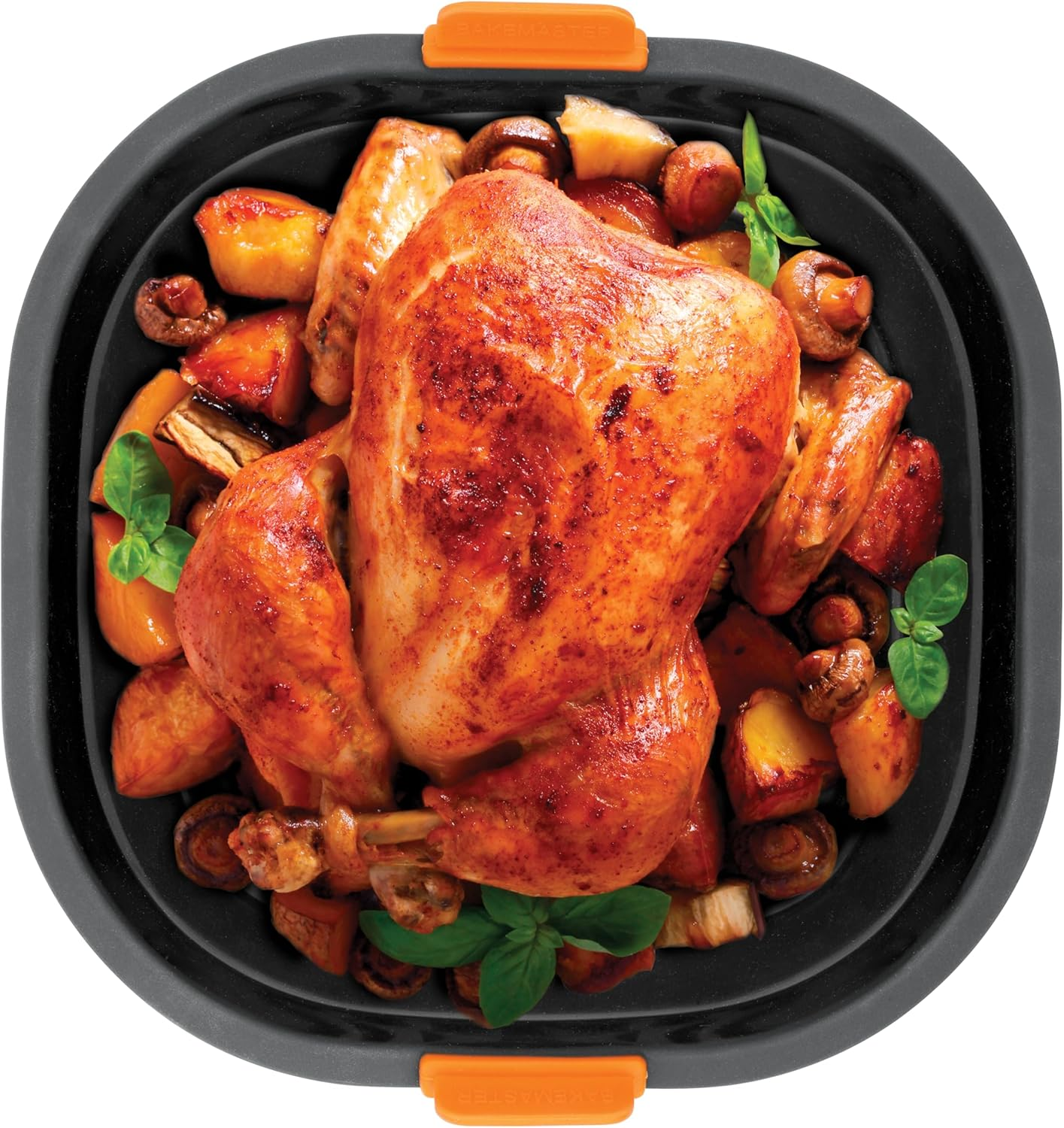 Bakemaster Silicone Collapsible Square Air Fryer Insert, 21 X 21 X 6.5Cm, Grey image number 4