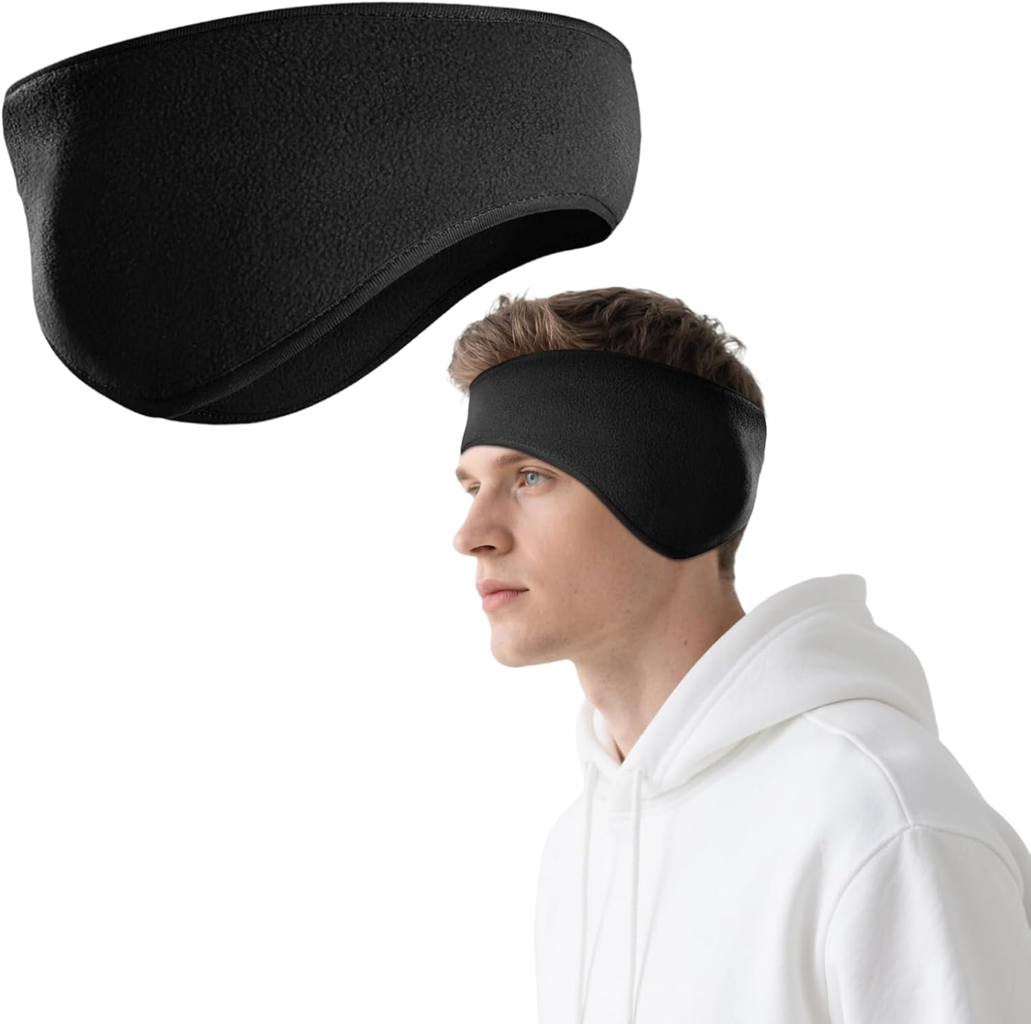 Polar Fleece Ear Warmers Headbands for Men Women Ultra Warm Winter Ear Muffs for Sports and Daily Wear Running Accessories Suitable for Running Cycling Skiing Snowboarding Climbing Walking image number 5