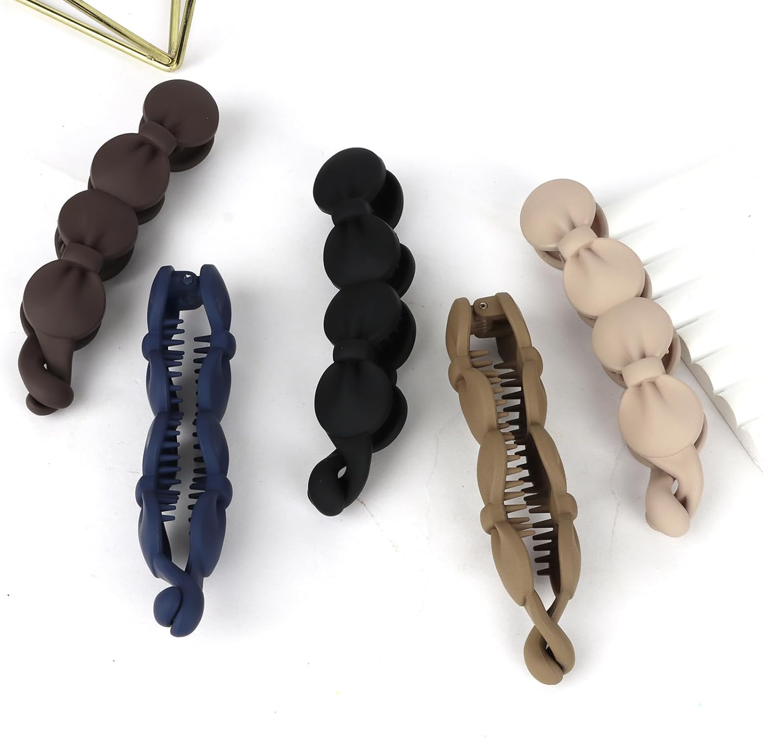 Srotmirw Banana Clip, Pack of 5 Brown Hair Clips Women by Solid Color for Women and Girls image number 6