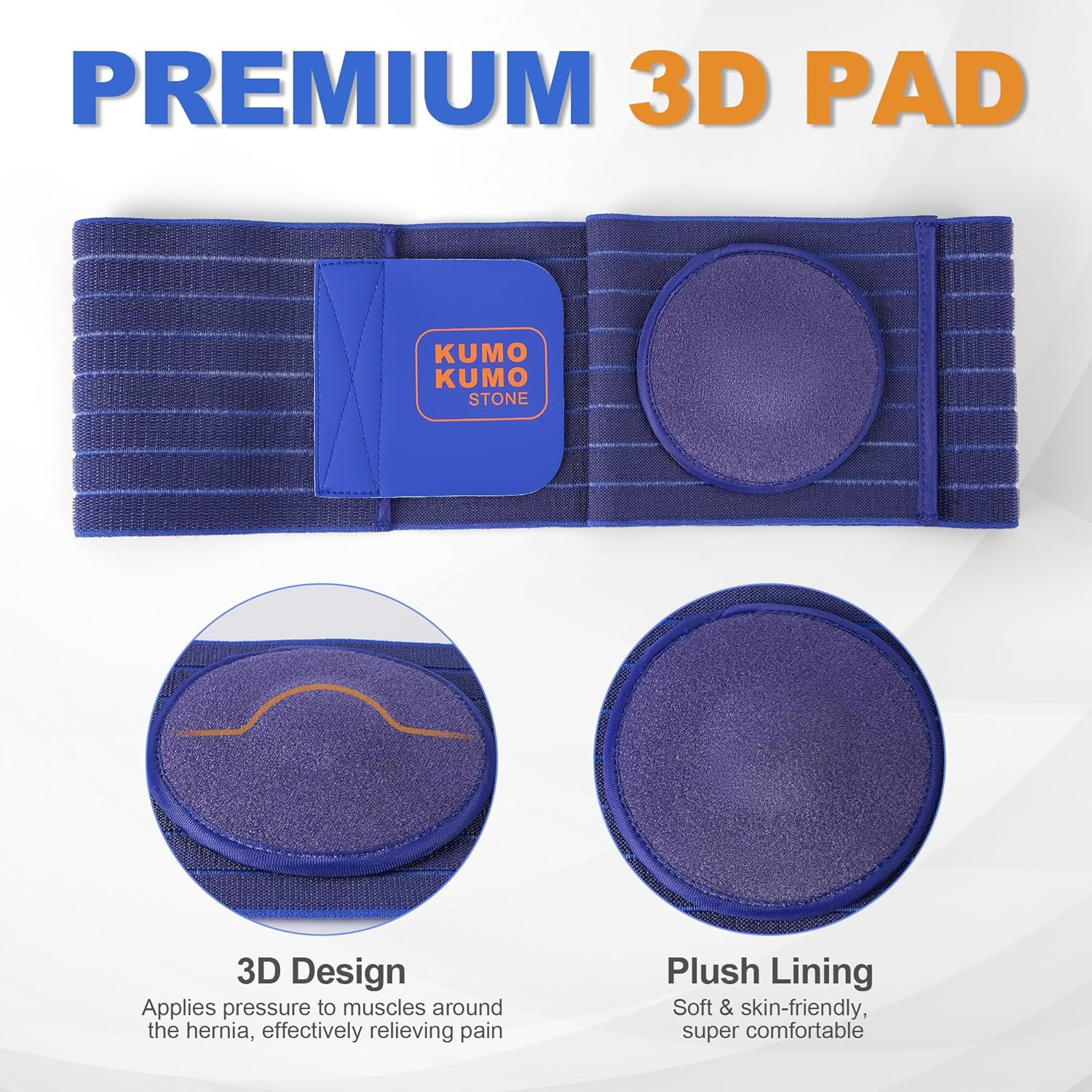 Umbilical Hernia Belt - for Men and Women &ndash; Abdominal Hernia Binder for Belly Button Navel Hernia Support, Helps Relieve Pain - for Incisional, Epigastric, Ventral, & Inguinal Hernia image number 3